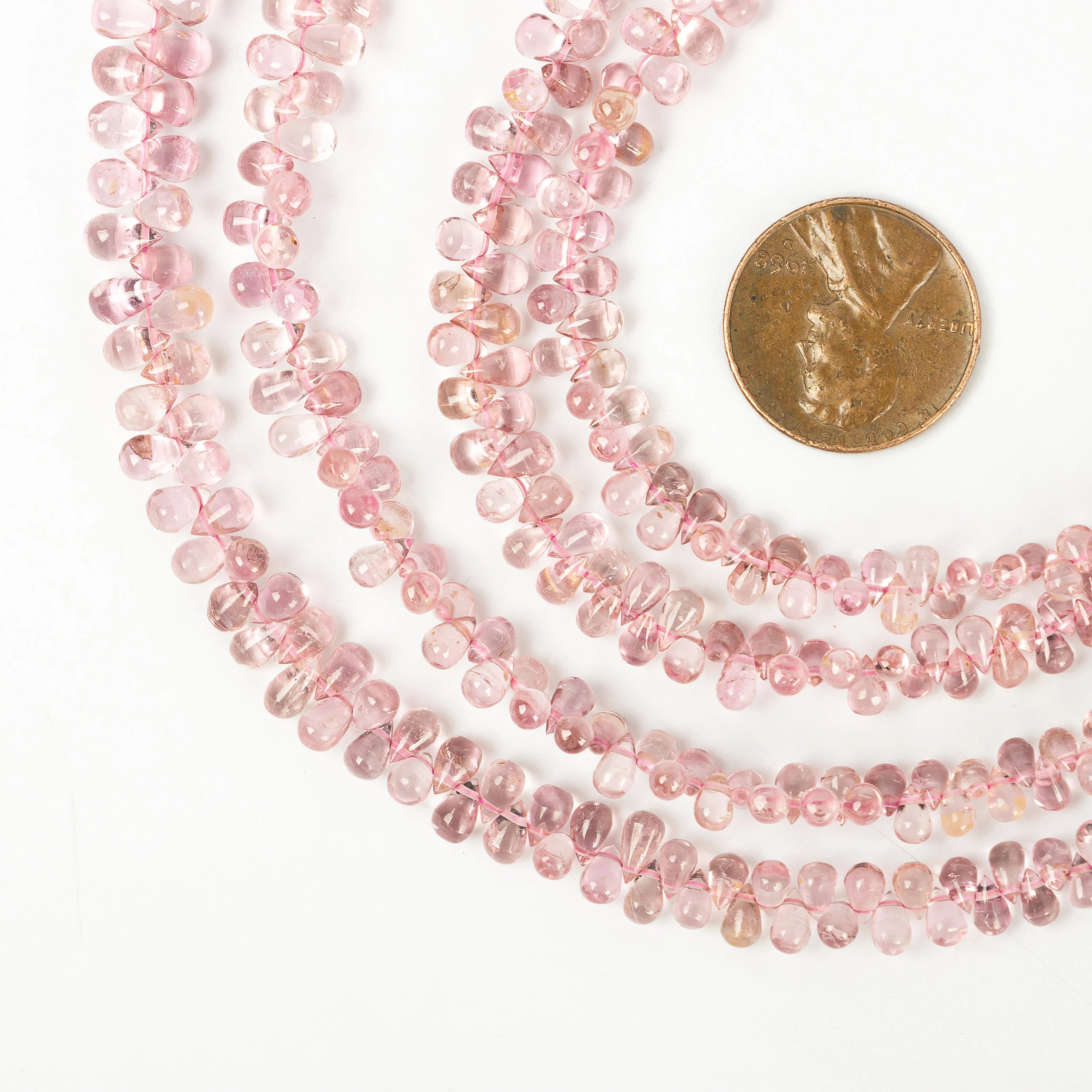 Pink Tourmaline Smooth Teardrop Beads, 2x3 mm To 4.5x8 mm Beads, SKU2250
