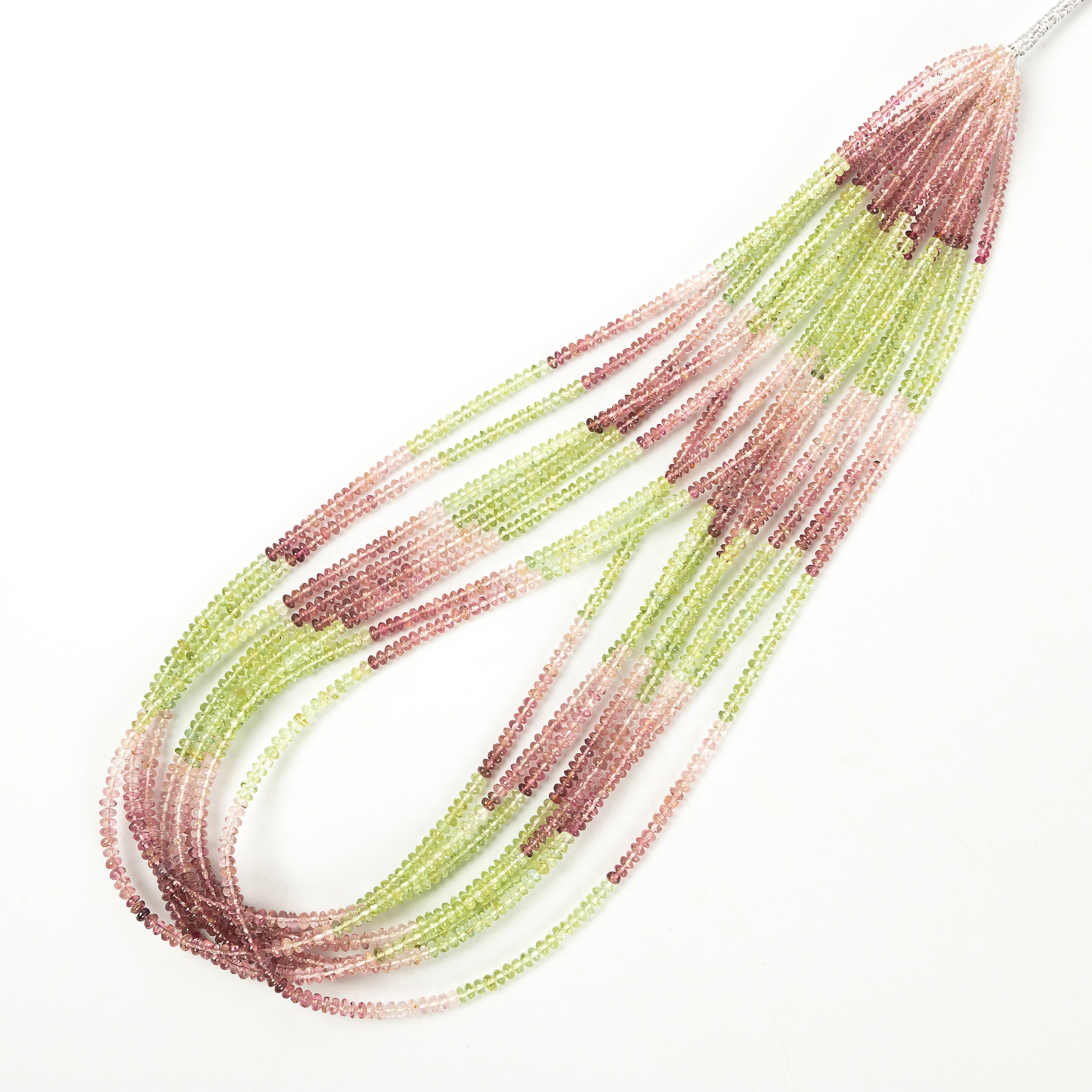 Multi Tourmaline Smooth Rondelle Beads, 2.5 mm To 3 mm, Pink Tourmaline Beads, Multi Tourmaline Jewelry Making Gemstone Beads