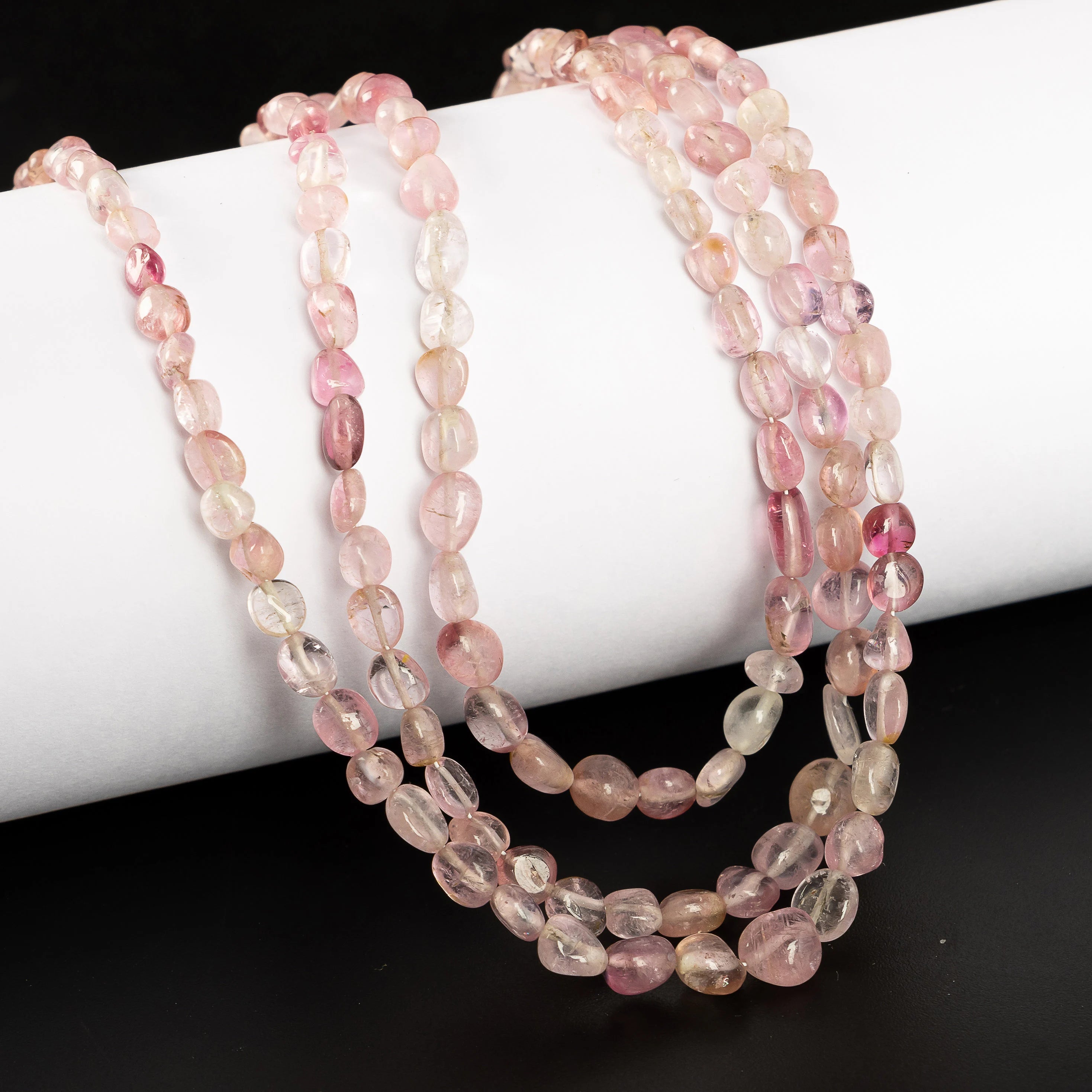 Natural Pink Tourmaline Smooth Multi Shape Gemstone Beads, SKU2260