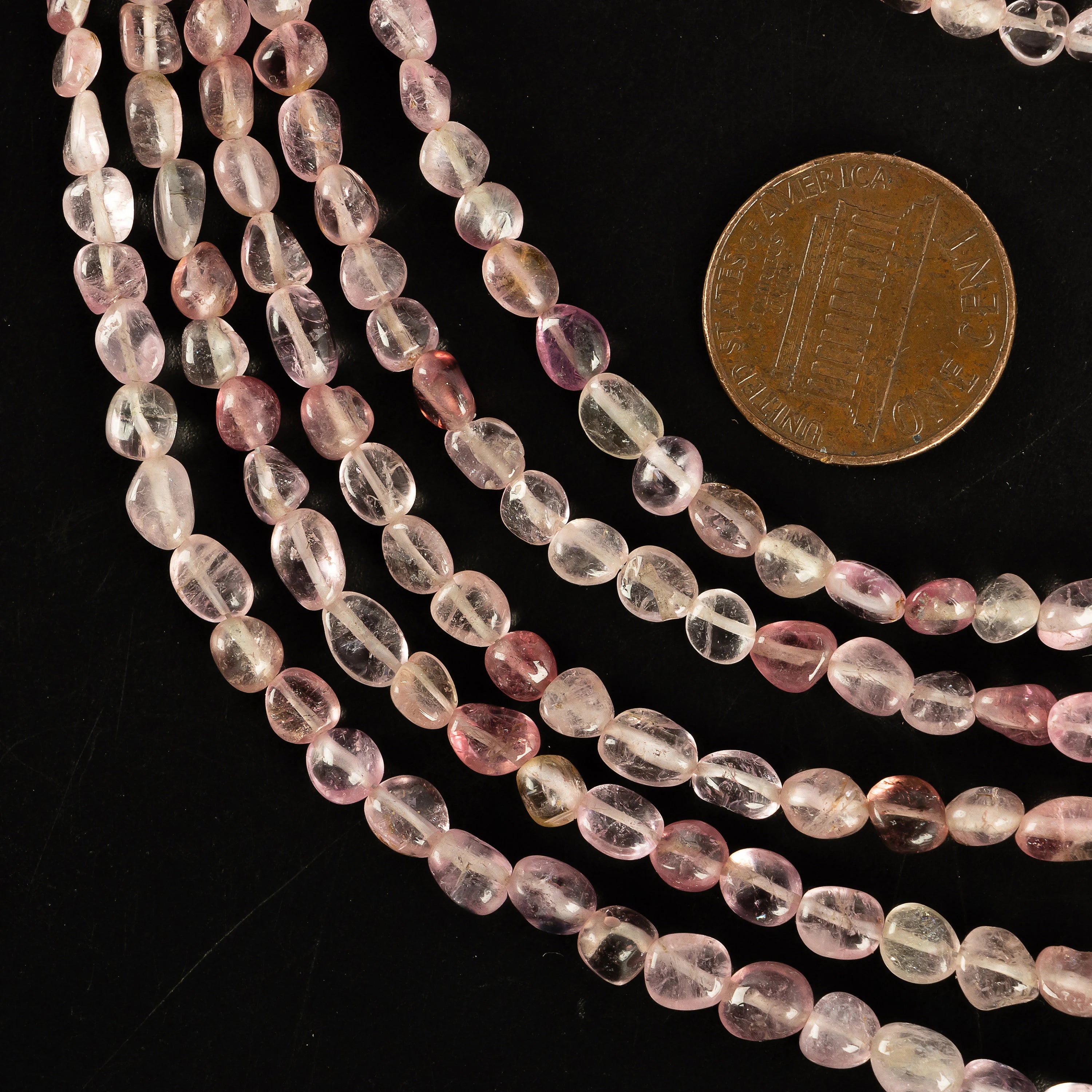 Natural Pink Tourmaline Smooth Multi Shape Gemstone Beads, SKU2260