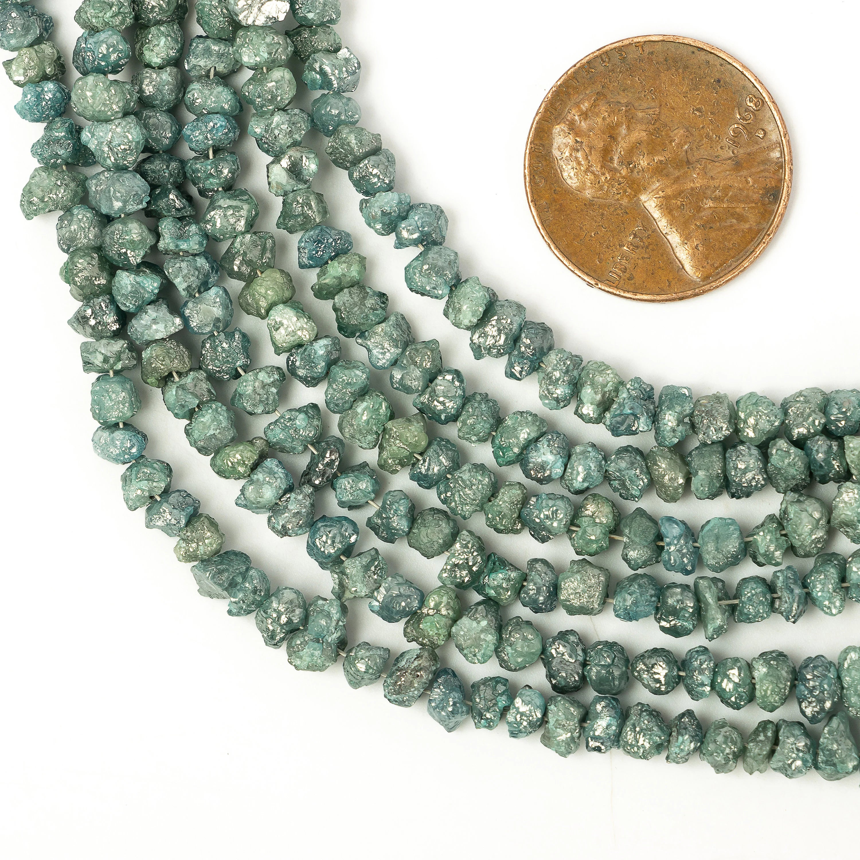 Green Diamond Uncut Beads, Rough Diamond Beads, SKU2269