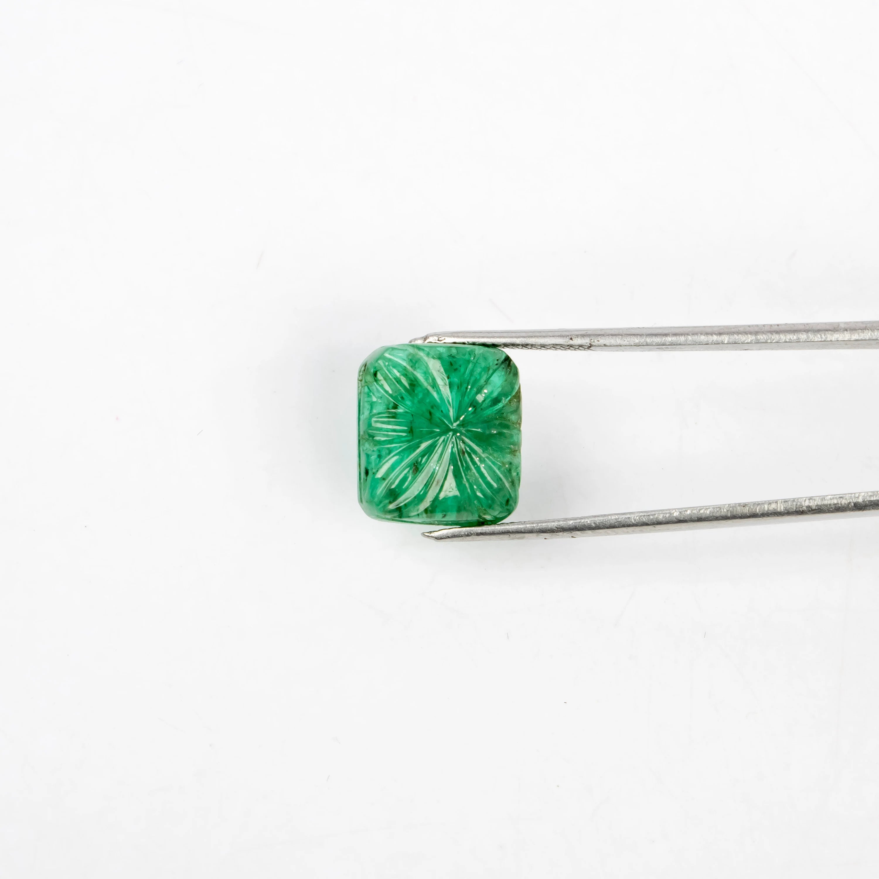 Natural Emerald Fancy Shape Gemstone Pair, Emerald Fancy Carving Pair Loose Gemstone, Jewelry Making Handmade Carving Gemstone