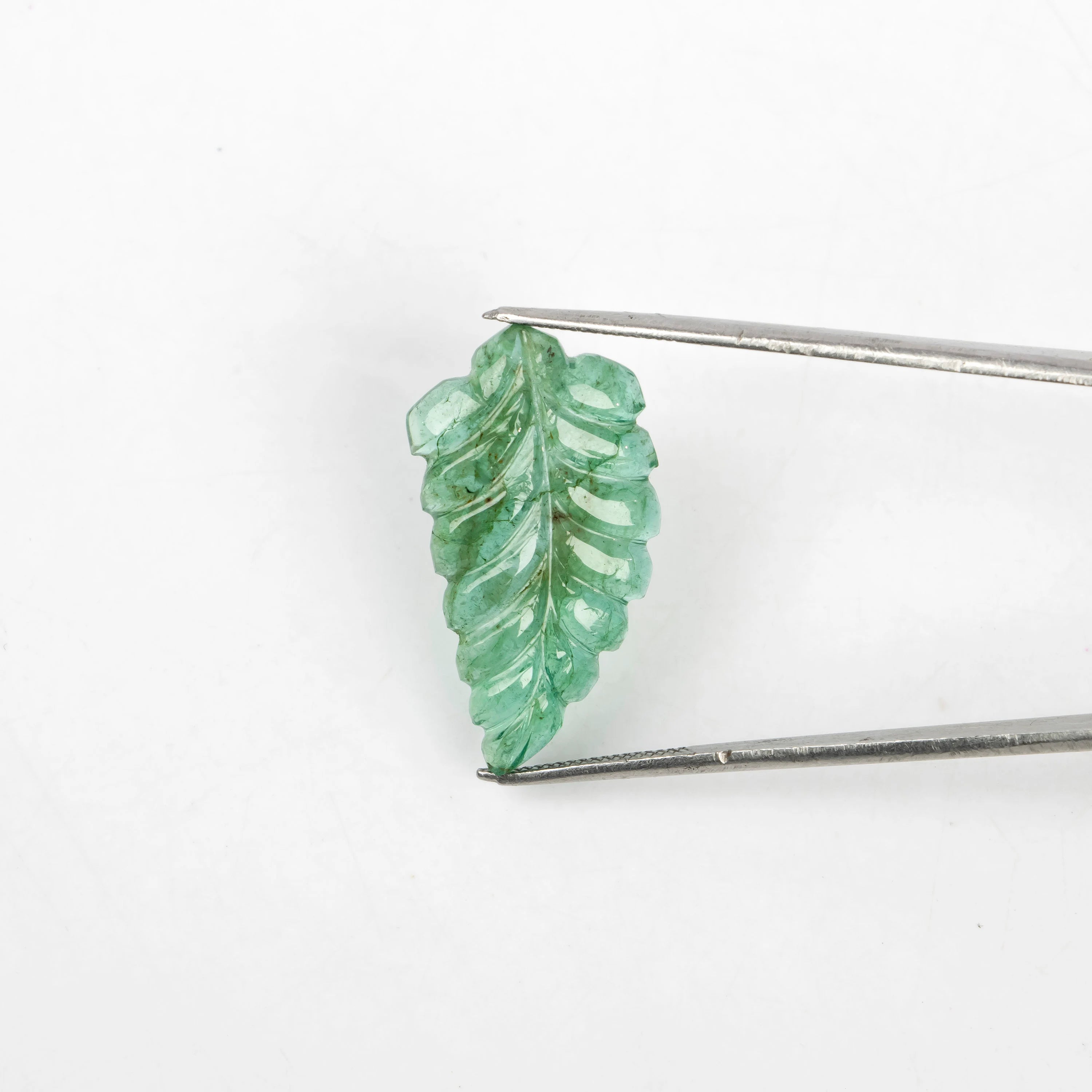Natural Emerald Leaf Shape Gemstone, Leaf Carving Emerald Loose Gemstone, Gemstone Leaf Carving, Jewelry Making Gemstone Beads