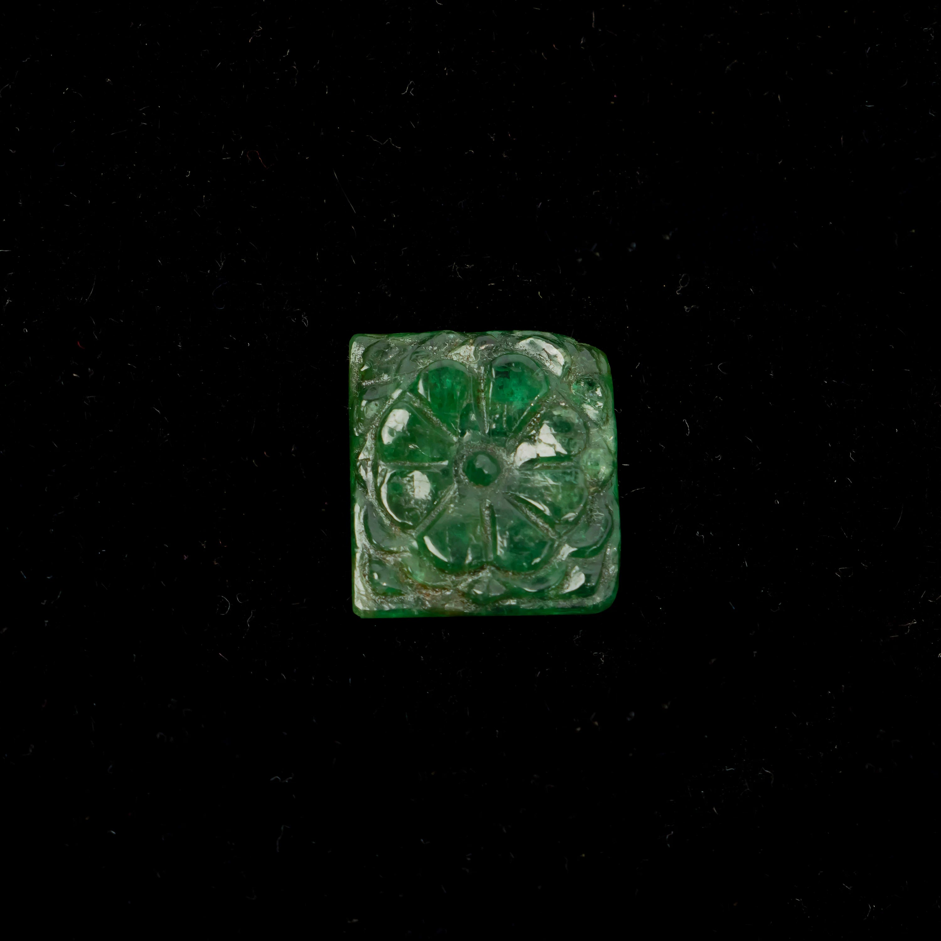Natural Emerald Fancy Shape Gemstone, Emerald Fancy Carving Loose Gemstone, Emerald Jewelry Making Handmade Carving Gemstone