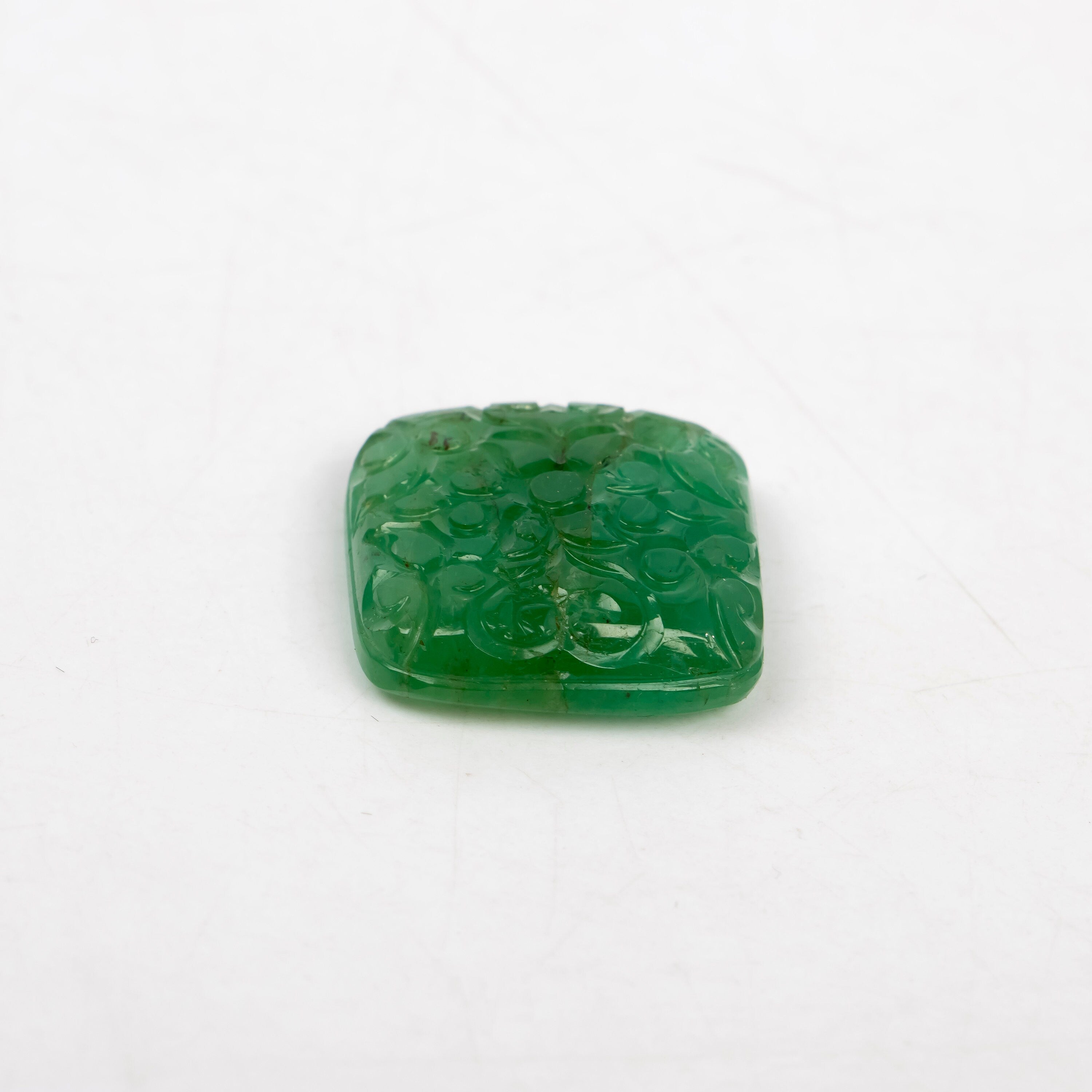 Natural Emerald Fancy Shape Gemstone, Emerald Fancy Carving Loose Gemstone, Emerald Jewelry Making Handmade Carving Gemstone