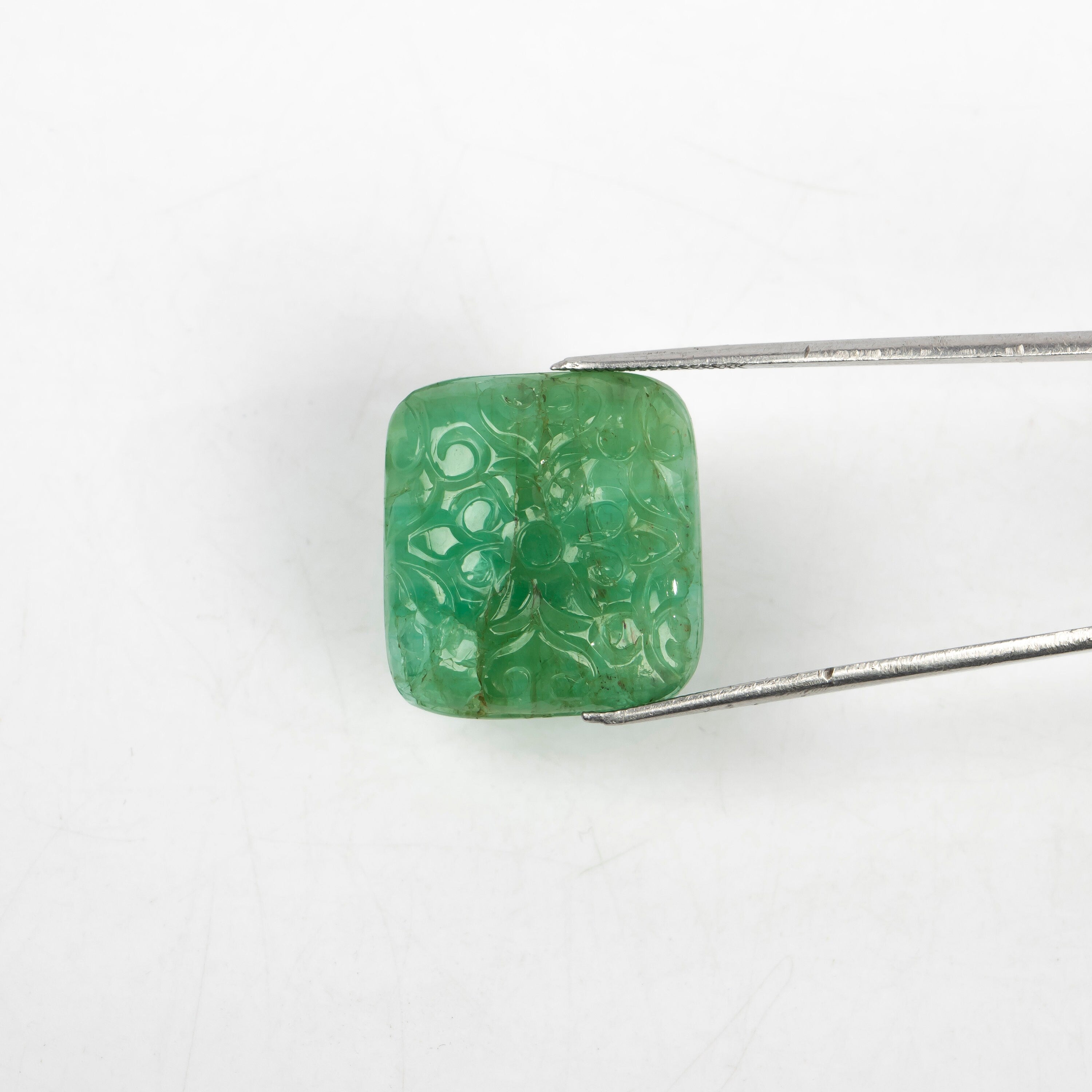 Natural Emerald Fancy Shape Gemstone, Emerald Fancy Carving Loose Gemstone, Emerald Jewelry Making Handmade Carving Gemstone