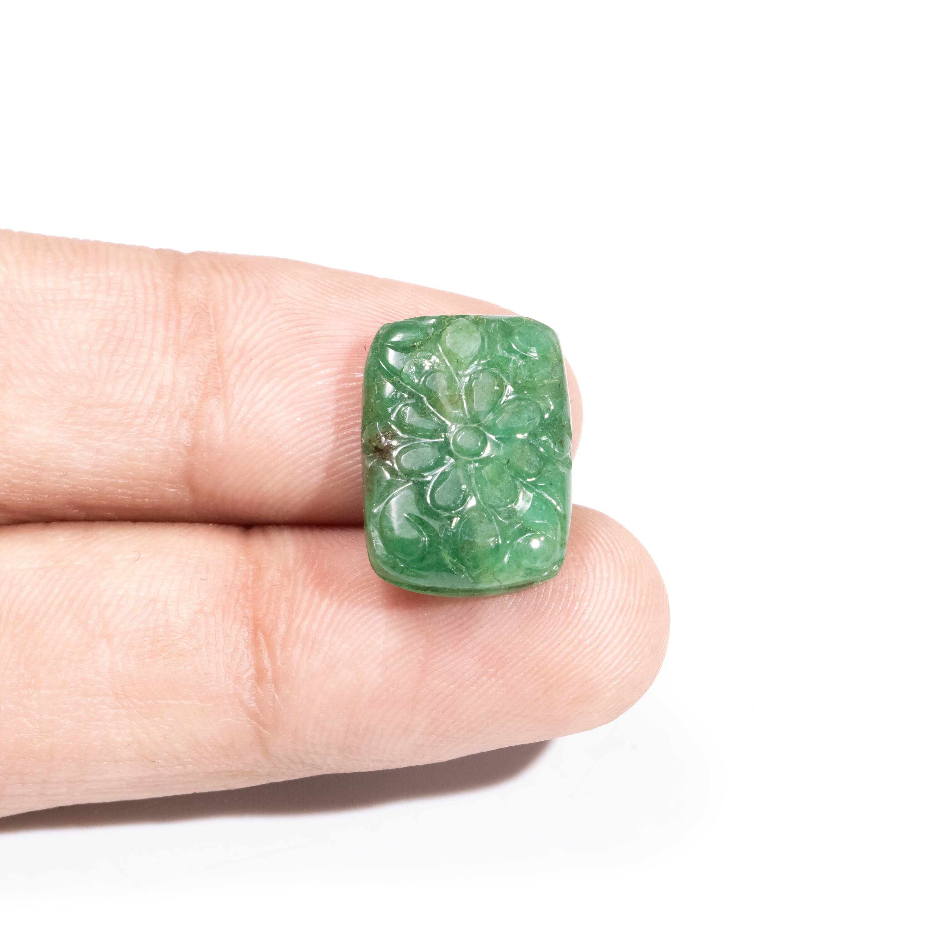 Natural Emerald Fancy Shape Gemstone, Emerald Fancy Carving Loose Gemstone, Emerald Jewelry Making Handmade Carving Gemstone