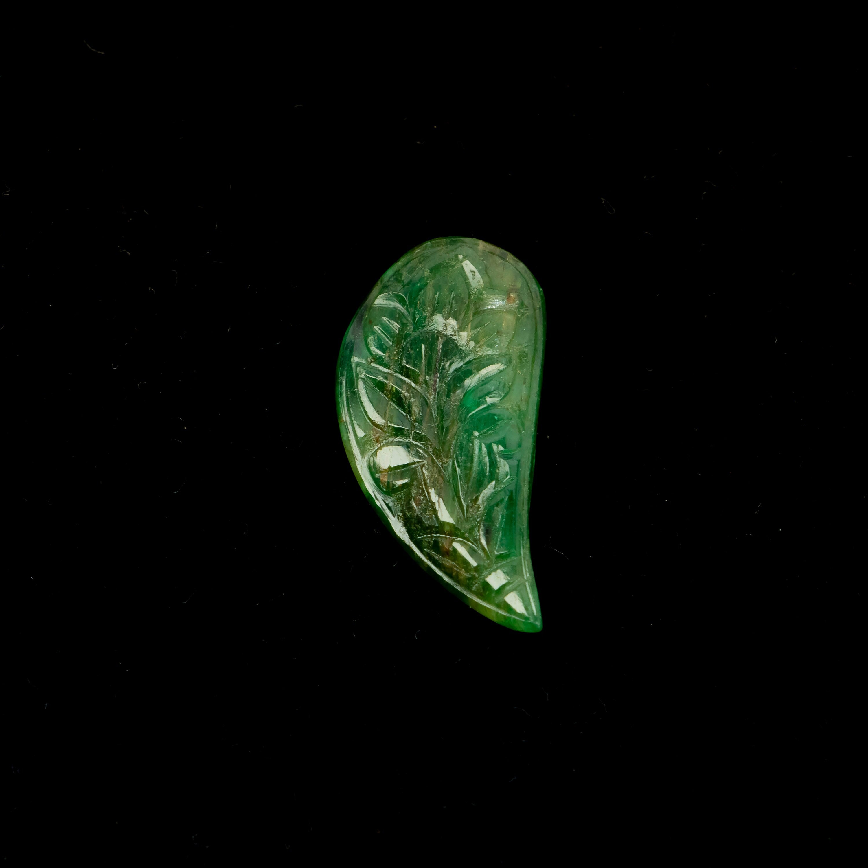 Natural Emerald Fancy Shape Gemstone, Emerald Fancy Carving Loose Gemstone, Emerald Jewelry Making Handmade Carving Gemstone