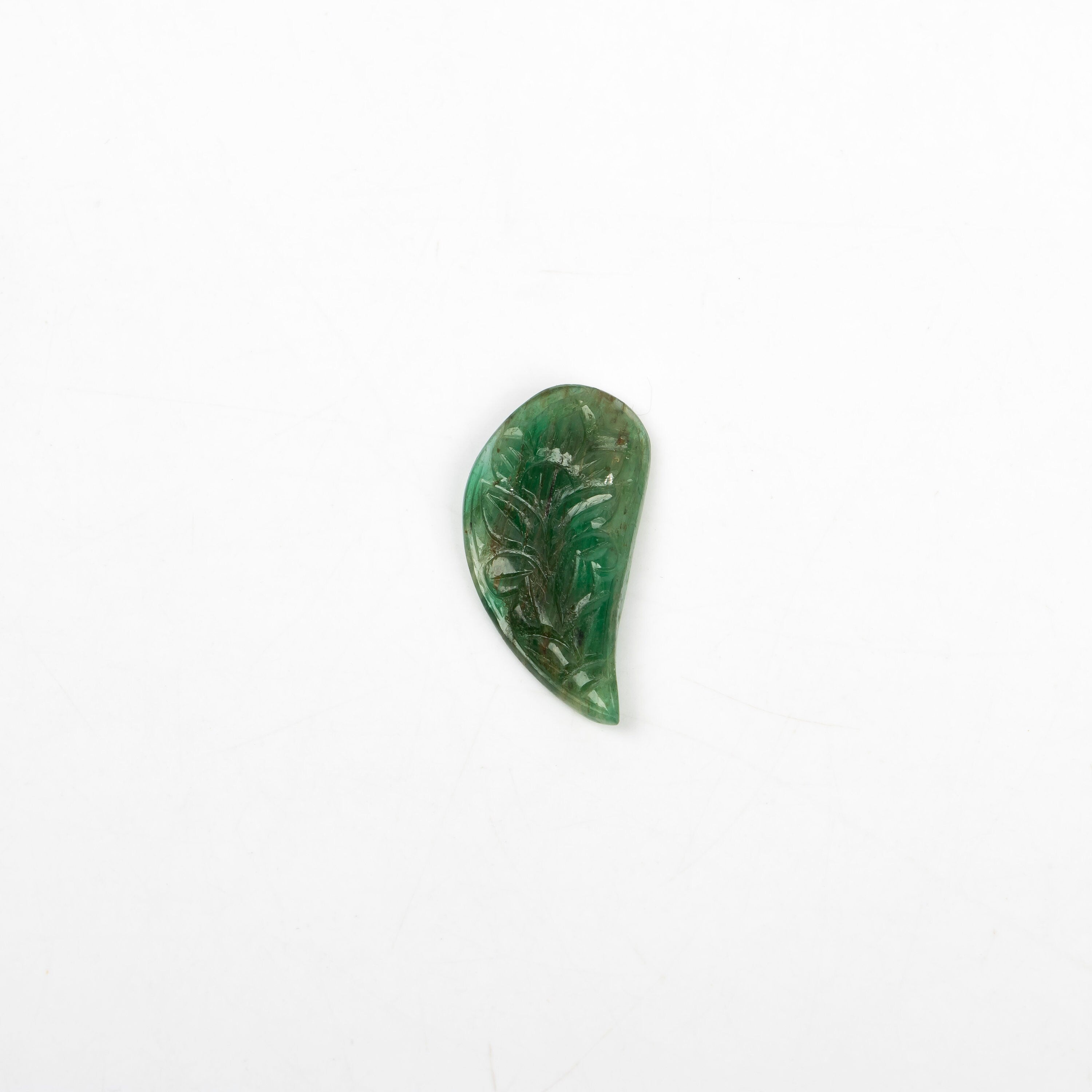 Natural Emerald Fancy Shape Gemstone, Emerald Fancy Carving Loose Gemstone, Emerald Jewelry Making Handmade Carving Gemstone