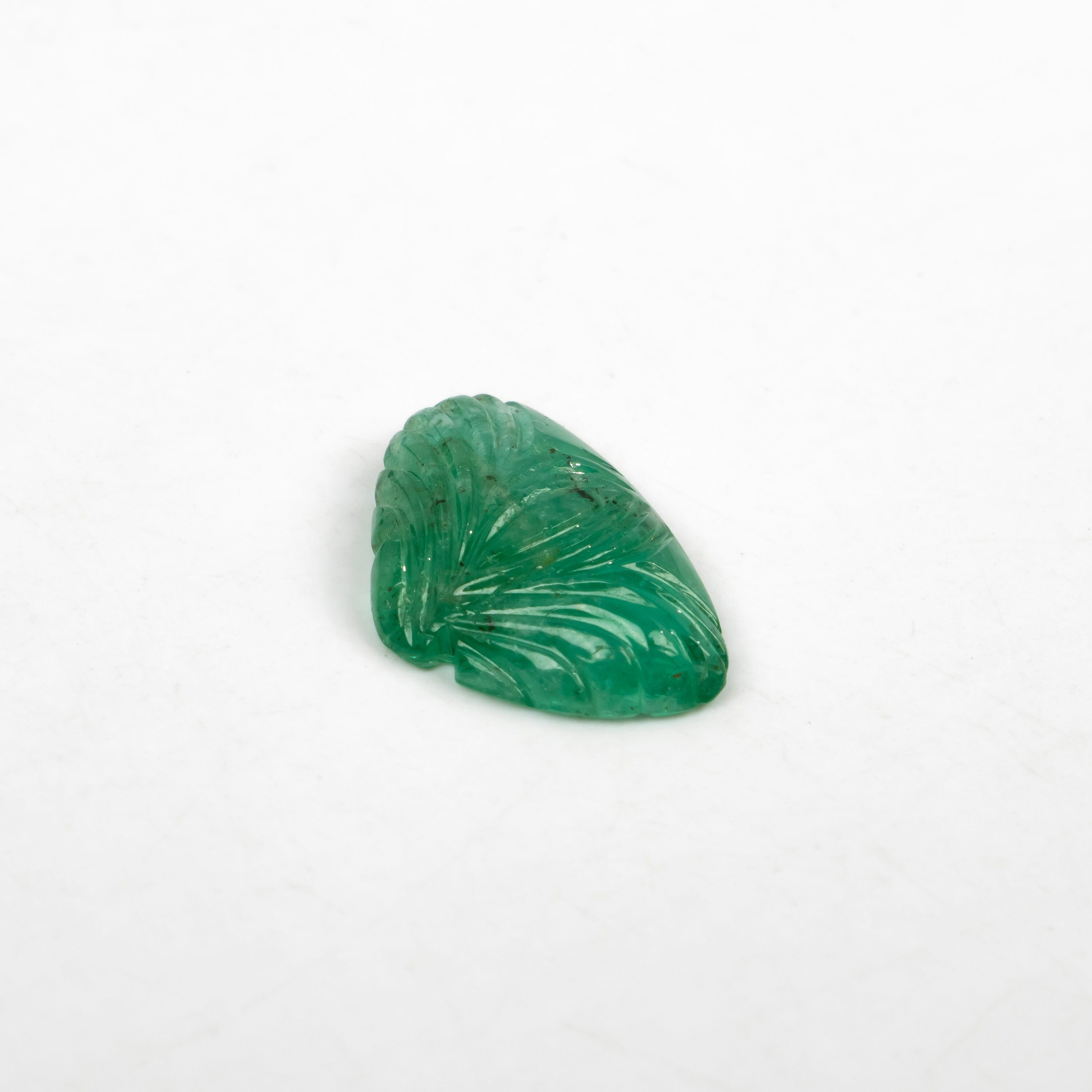 Natural Emerald Fancy Shape Gemstone, Emerald Fancy Carving Loose Gemstone, Emerald Jewelry Making Handmade Carving Gemstone