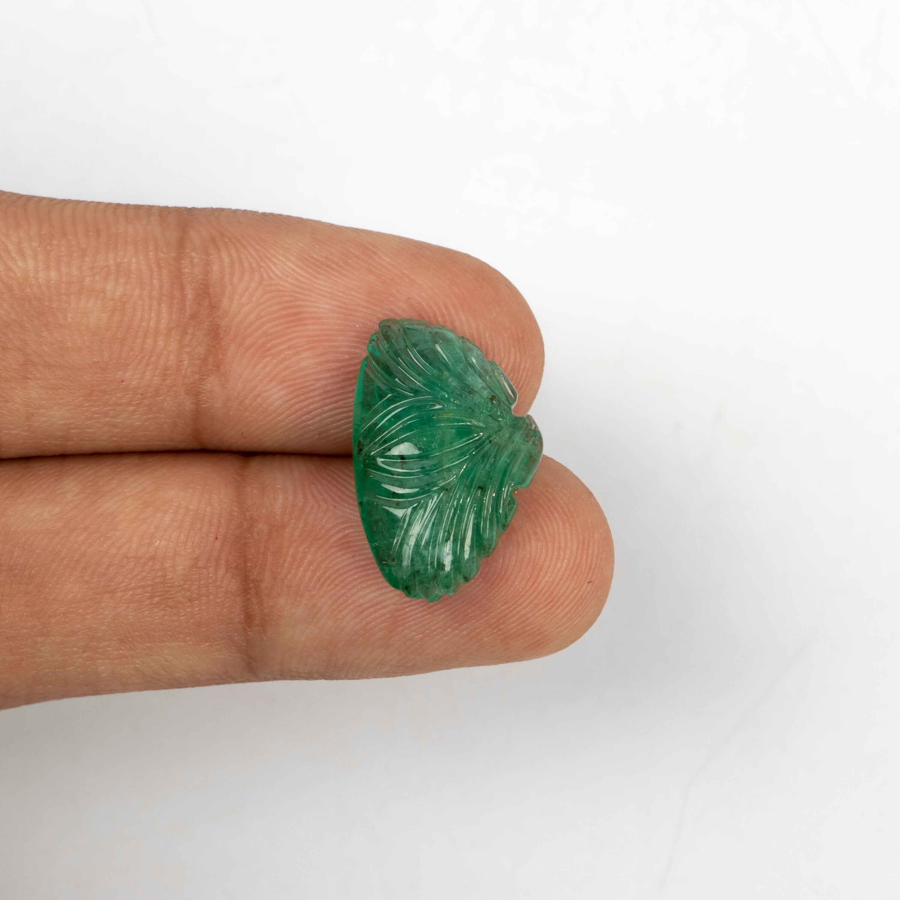 Natural Emerald Fancy Shape Gemstone, Emerald Fancy Carving Loose Gemstone, Emerald Jewelry Making Handmade Carving Gemstone