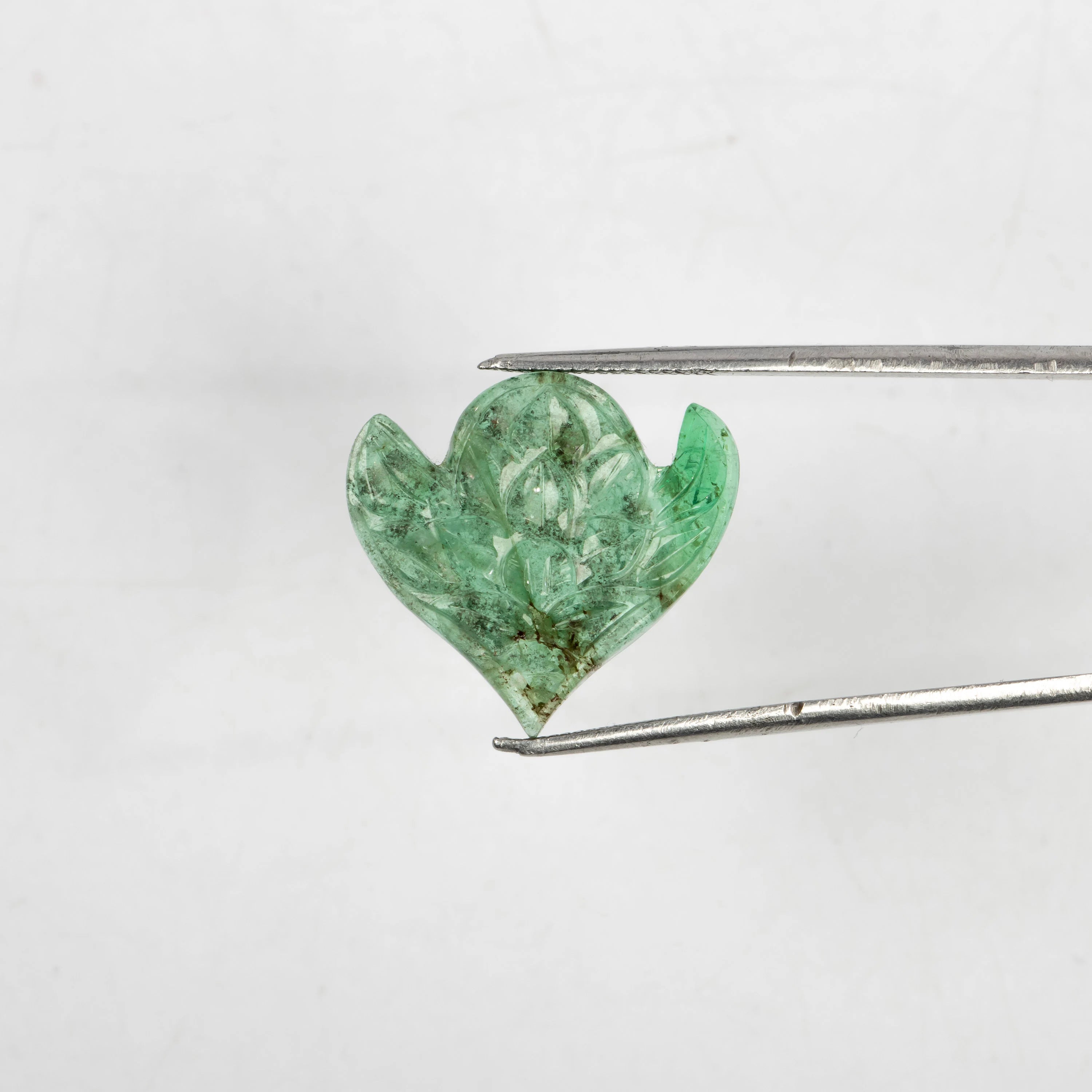 Natural Emerald Fancy Shape Gemstone, Emerald Fancy Carving Loose Gemstone, Emerald Jewelry Making Handmade Carving Gemstone