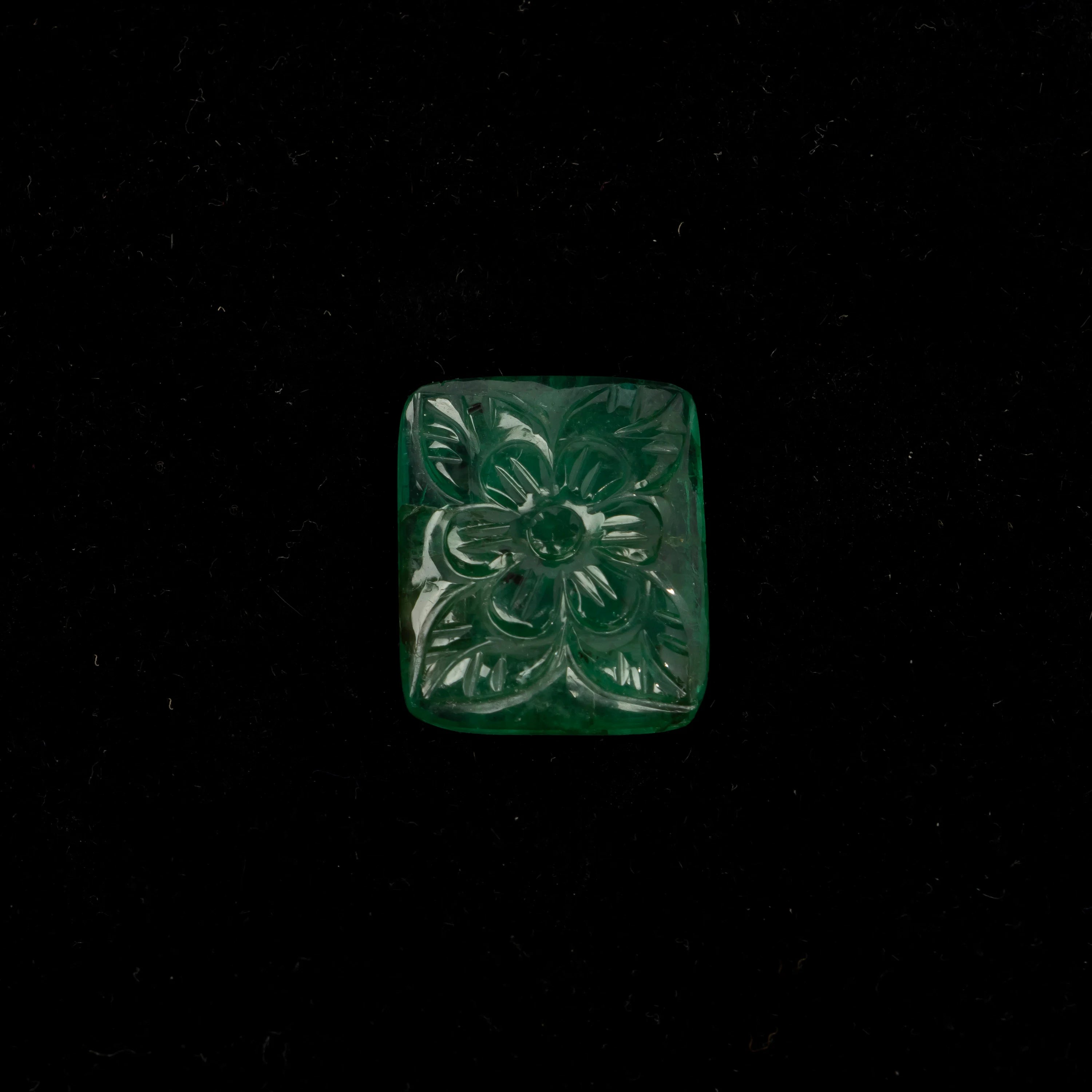 Natural Emerald Fancy Shape Gemstone, Emerald Fancy Carving Loose Gemstone, Emerald Jewelry Making Handmade Carving Gemstone