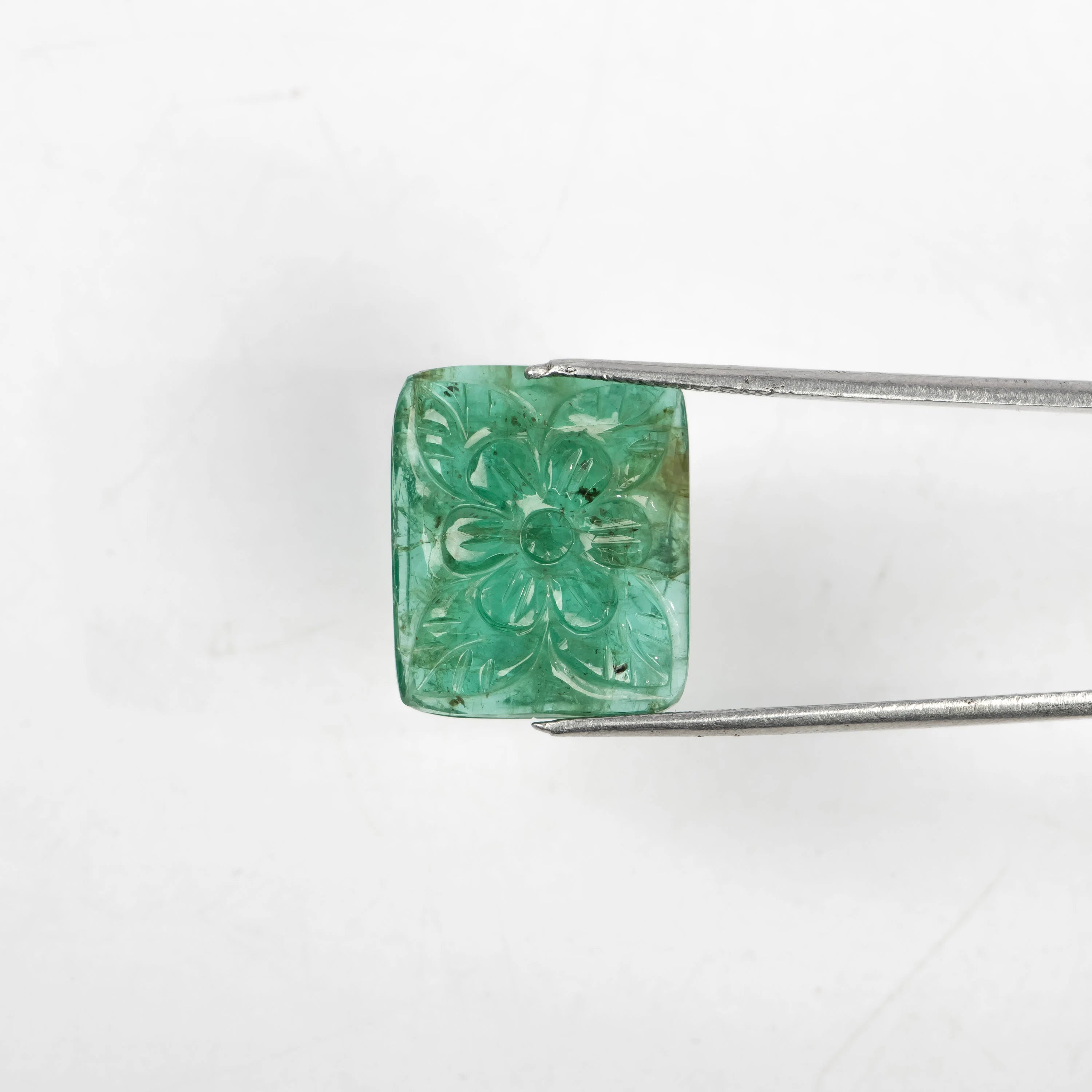 Natural Emerald Fancy Shape Gemstone, Emerald Fancy Carving Loose Gemstone, Emerald Jewelry Making Handmade Carving Gemstone