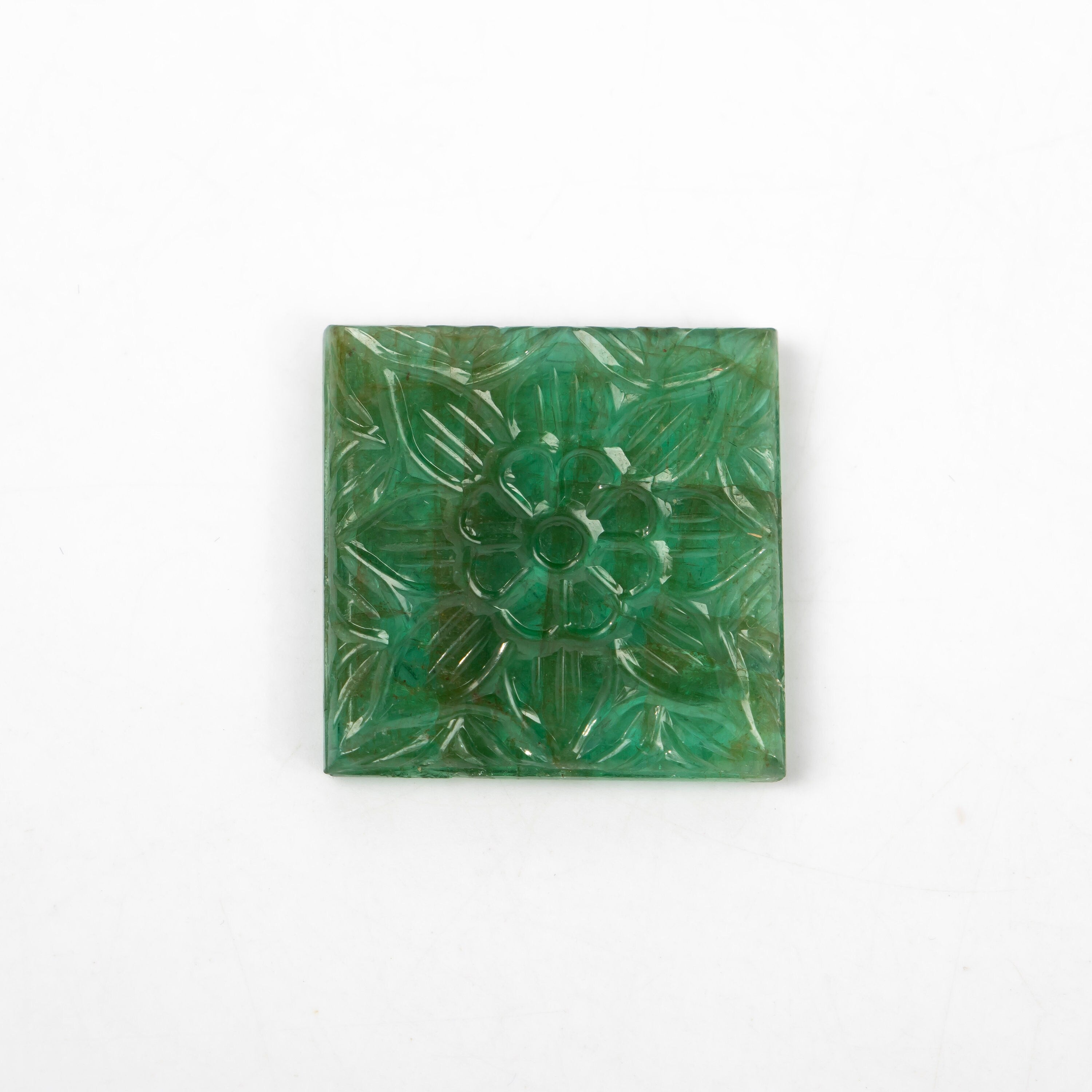 Natural Emerald Fancy Shape Gemstone, Emerald Fancy Carving Loose Gemstone, Emerald Jewelry Making Handmade Carving Gemstone