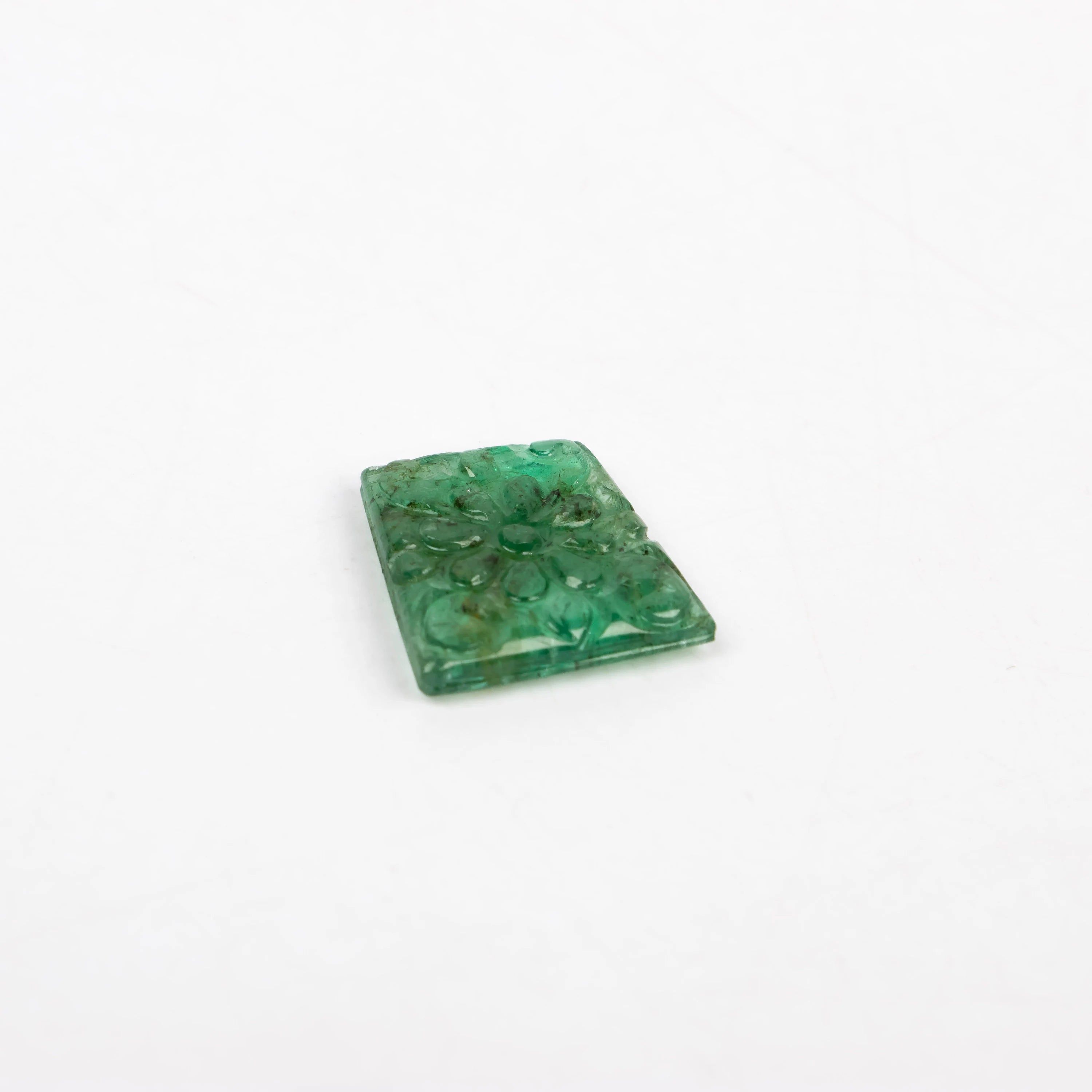 Natural Emerald Fancy Shape Gemstone, Emerald Fancy Carving Loose Gemstone, Emerald Jewelry Making Handmade Carving Gemstone