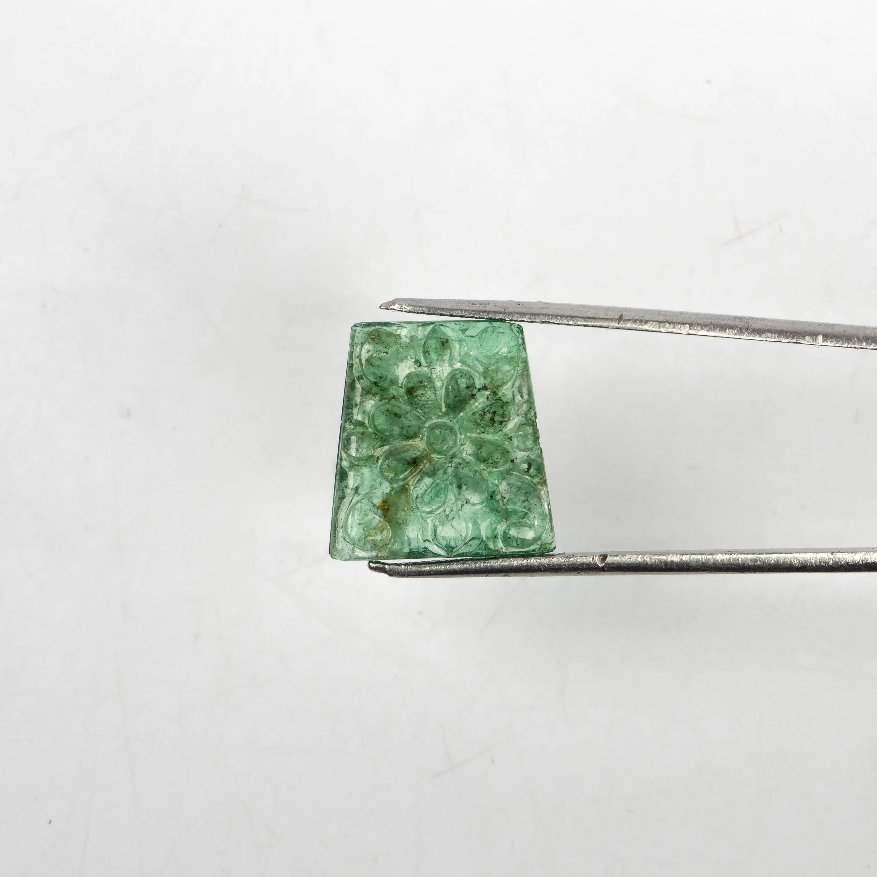 Natural Emerald Fancy Shape Gemstone, Emerald Fancy Carving Loose Gemstone, Emerald Jewelry Making Handmade Carving Gemstone