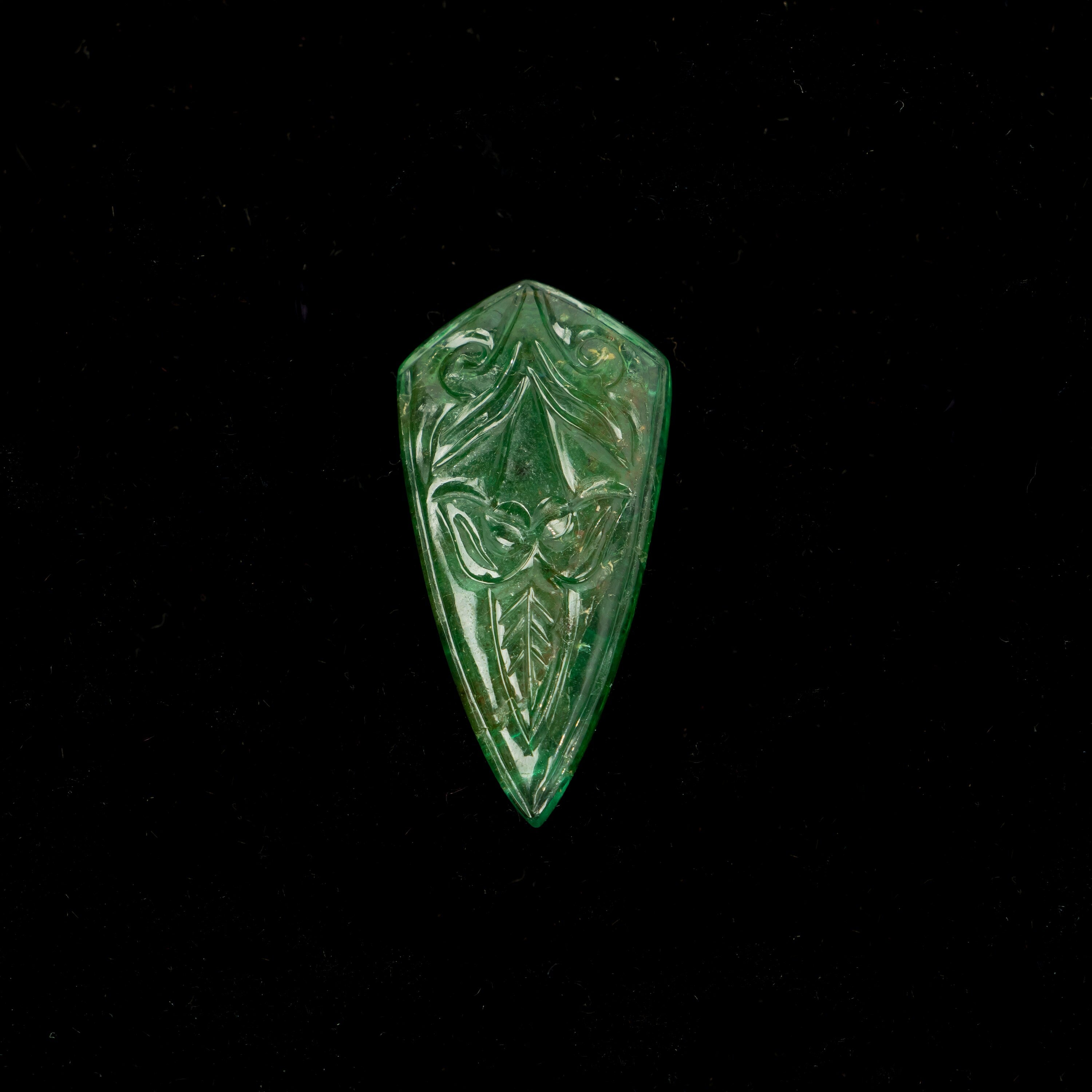 Natural Emerald Four Corner Fancy Shape Gemstone, Emerald Fancy Carving Loose Gemstone, Jewelry Making Handmade Carving Gemstone