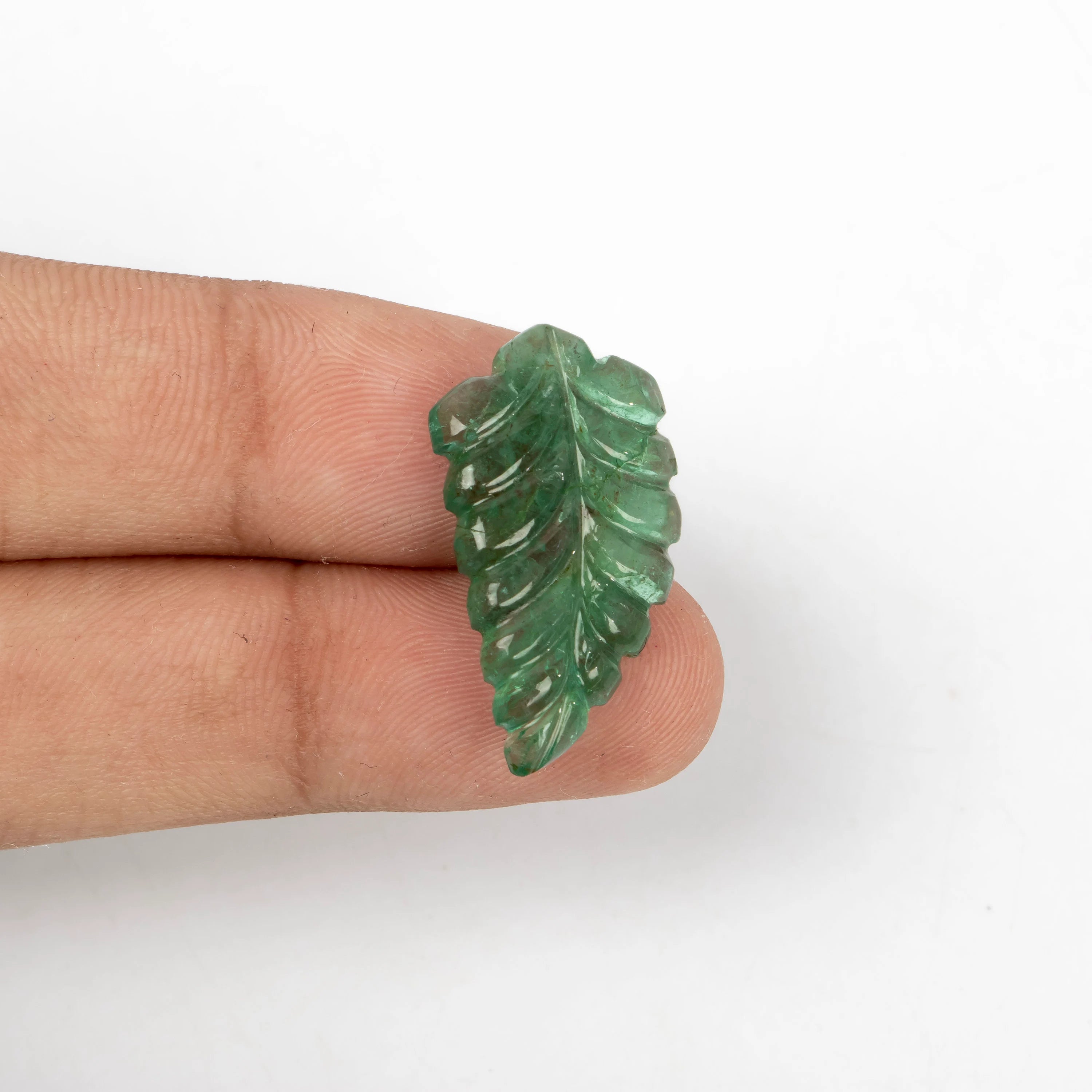 Natural Emerald Leaf Shape Gemstone, Leaf Carving Emerald Loose Gemstone, Gemstone Leaf Carving, Jewelry Making Gemstone Beads