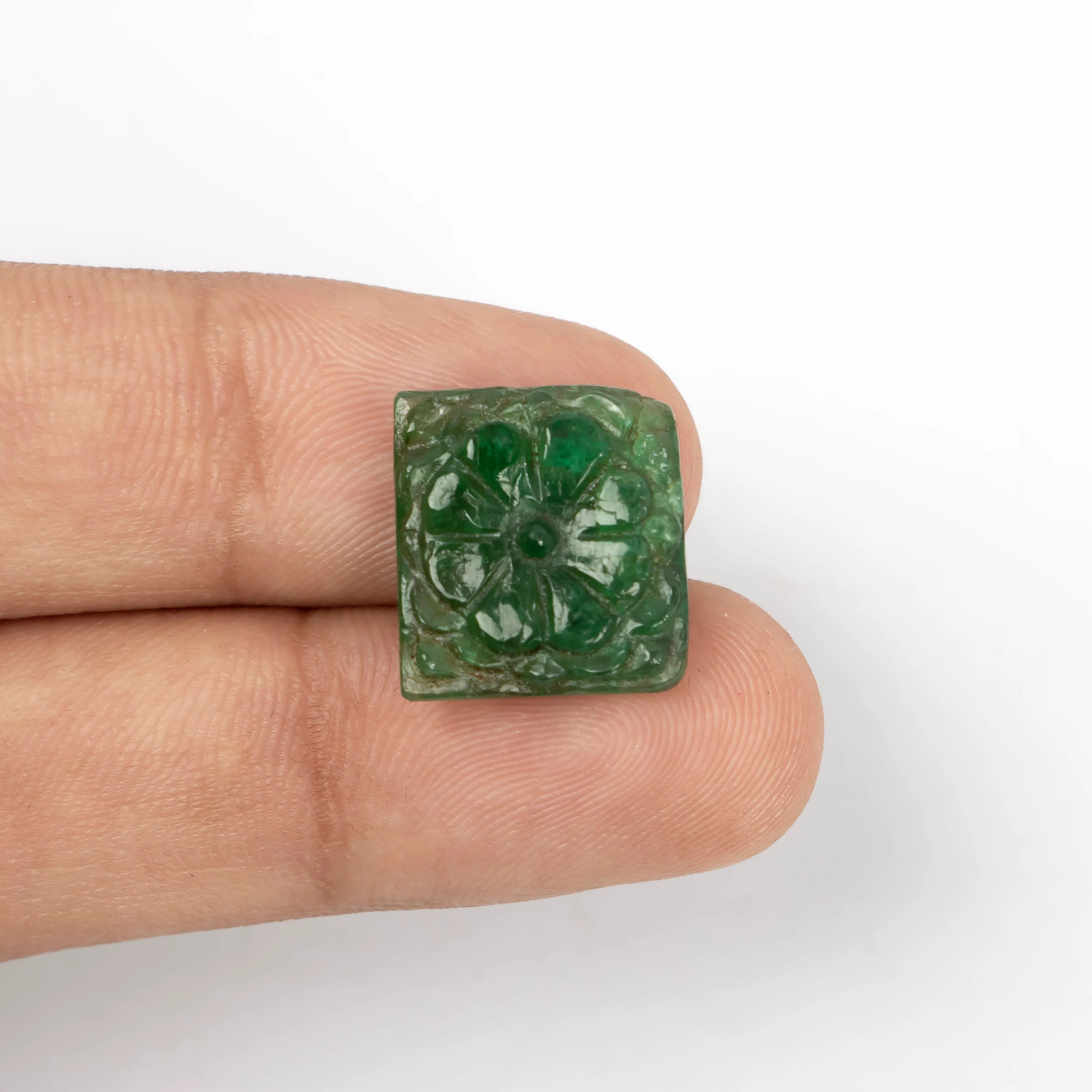 Natural Emerald Fancy Shape Gemstone, Emerald Fancy Carving Loose Gemstone, Emerald Jewelry Making Handmade Carving Gemstone