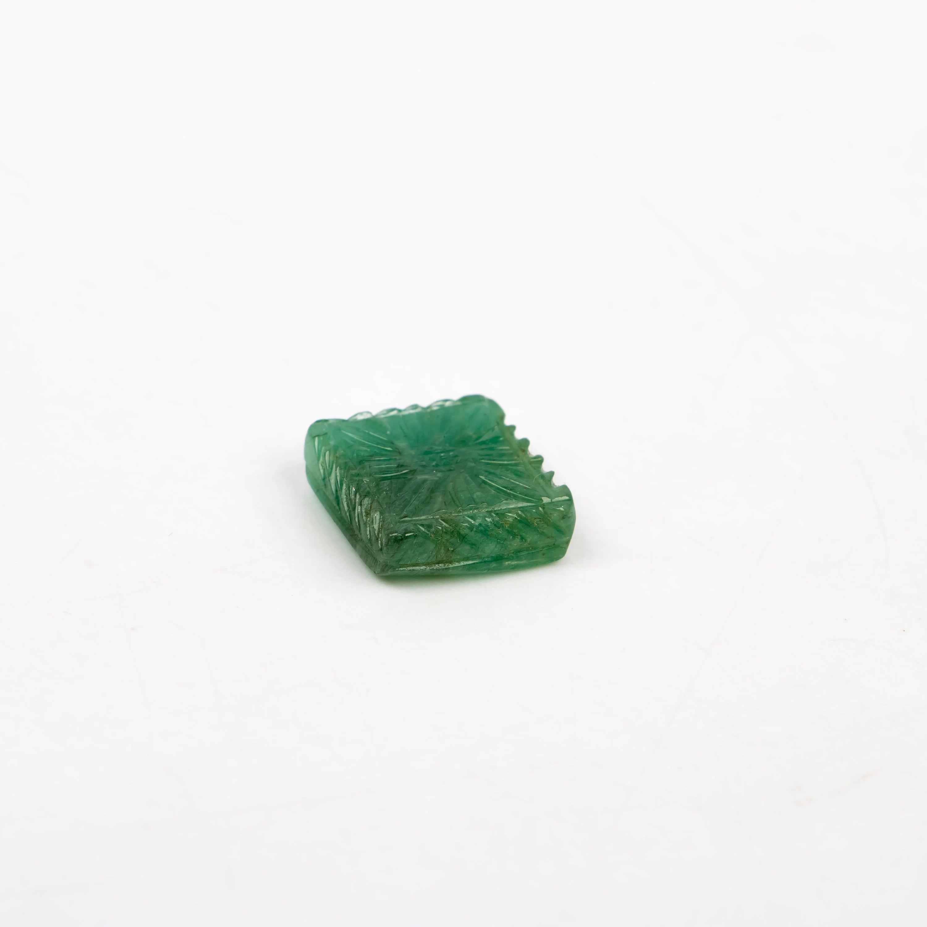 Natural Emerald Fancy Shape Gemstone, Emerald Fancy Carving Loose Gemstone, Emerald Jewelry Making Handmade Carving Gemstone SKU 2281