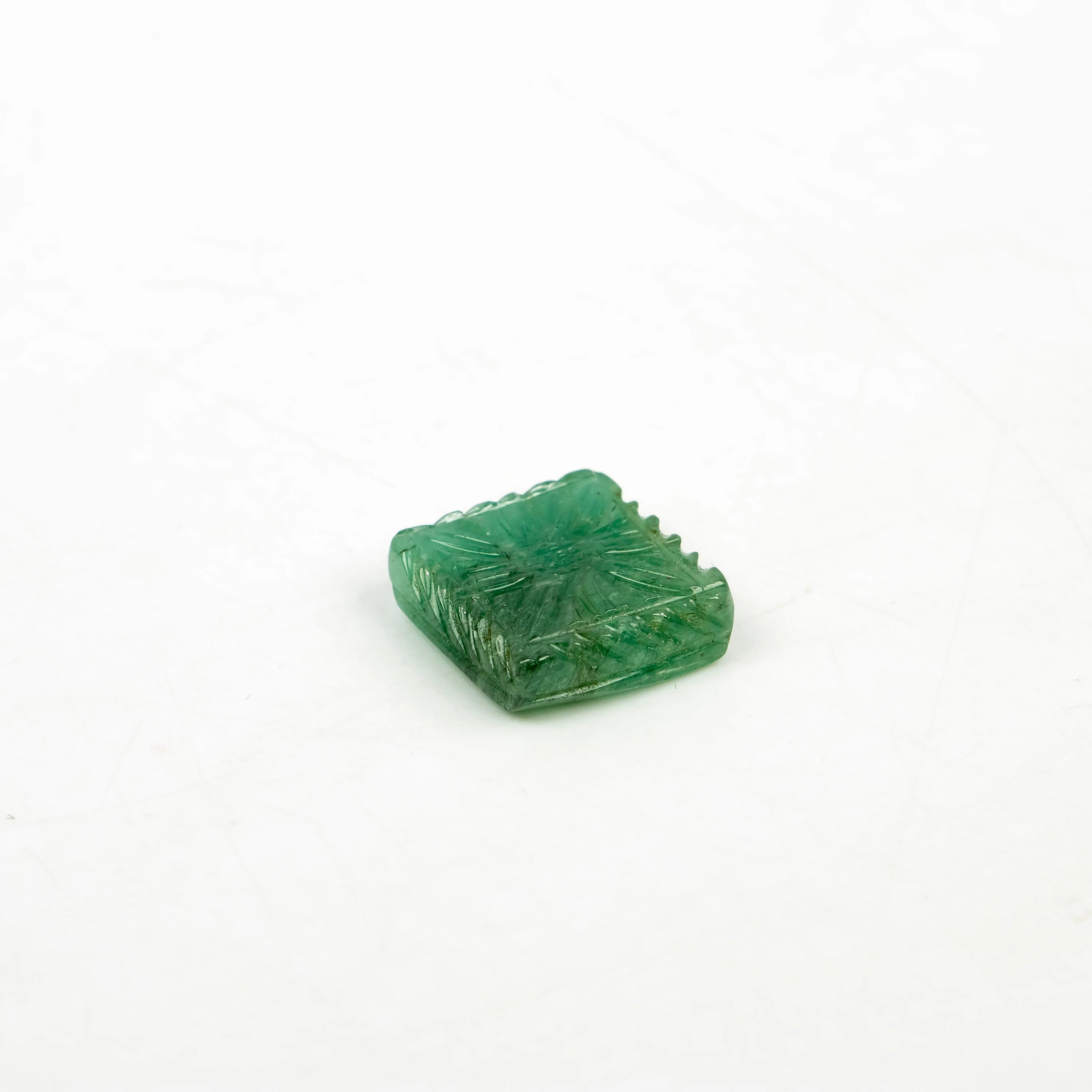 Natural Emerald Fancy Shape Gemstone, Emerald Fancy Carving Loose Gemstone, Emerald Jewelry Making Handmade Carving Gemstone SKU 2281