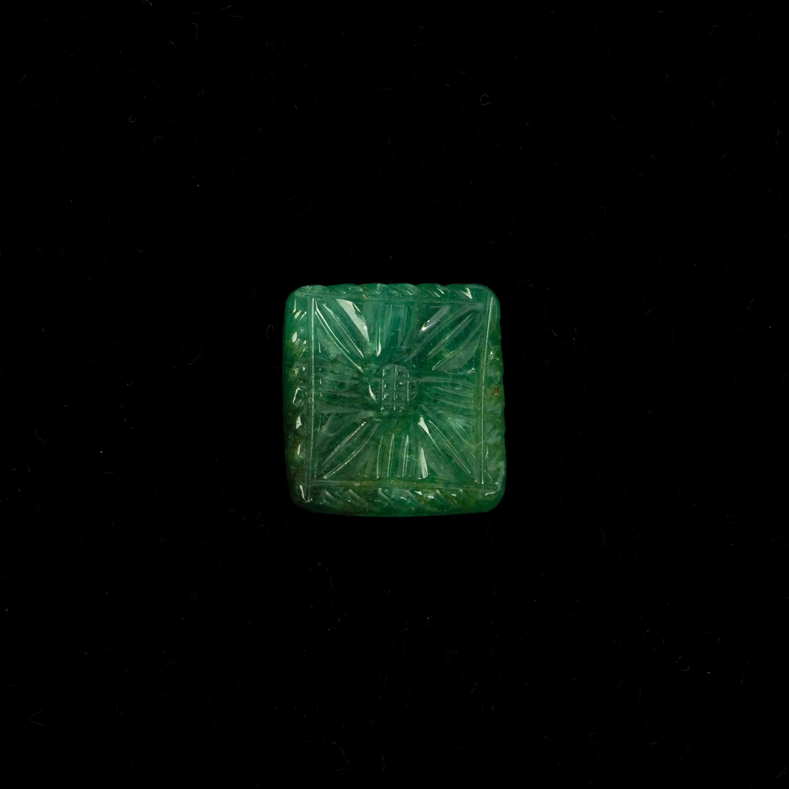 Natural Emerald Fancy Shape Gemstone, Emerald Fancy Carving Loose Gemstone, Emerald Jewelry Making Handmade Carving Gemstone SKU 2281