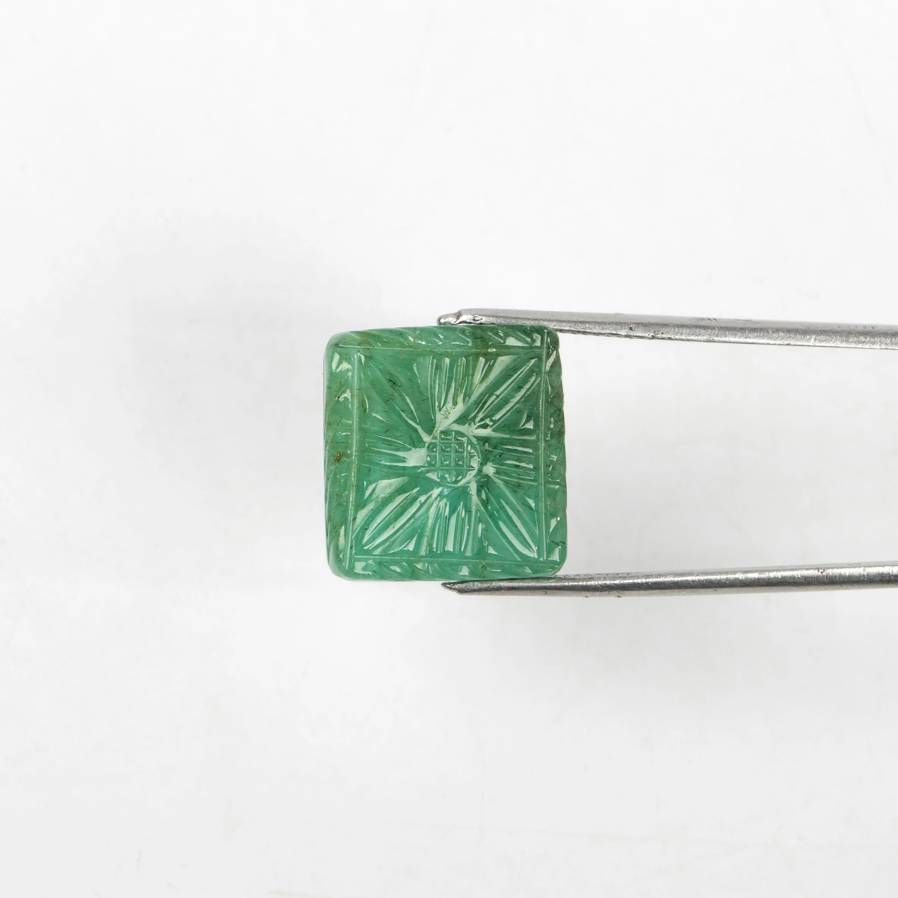 Natural Emerald Fancy Shape Gemstone, Emerald Fancy Carving Loose Gemstone, Emerald Jewelry Making Handmade Carving Gemstone SKU 2281
