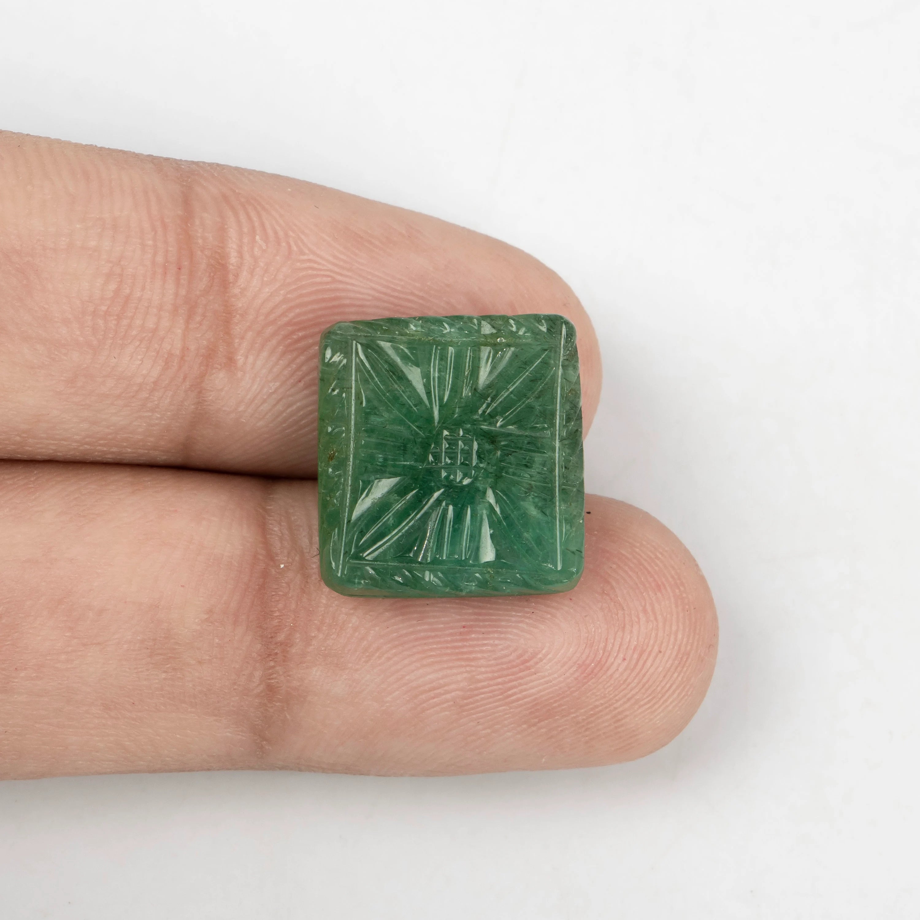 Natural Emerald Fancy Shape Gemstone, Emerald Fancy Carving Loose Gemstone, Emerald Jewelry Making Handmade Carving Gemstone SKU 2281