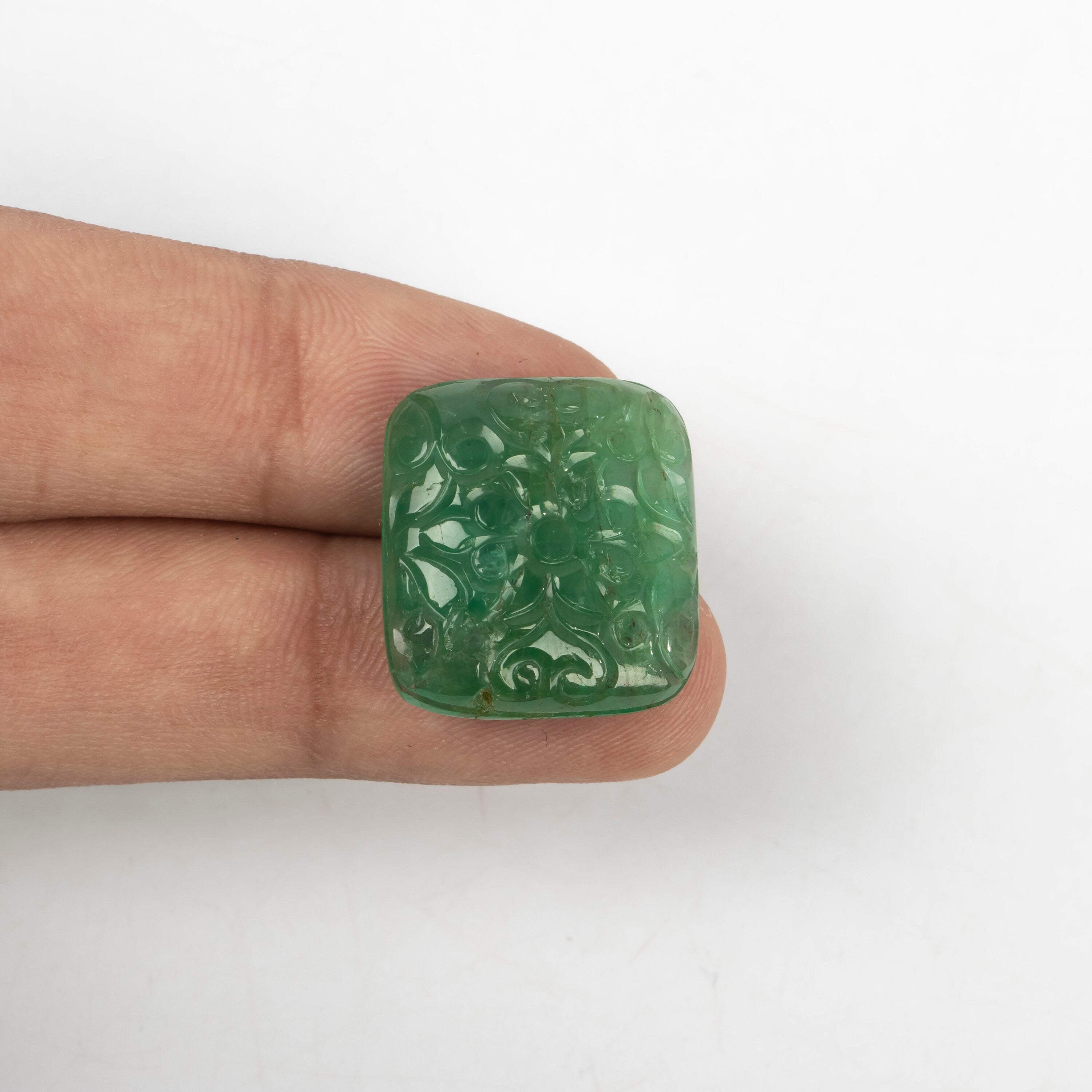 Natural Emerald Fancy Shape Gemstone, Emerald Fancy Carving Loose Gemstone, Emerald Jewelry Making Handmade Carving Gemstone