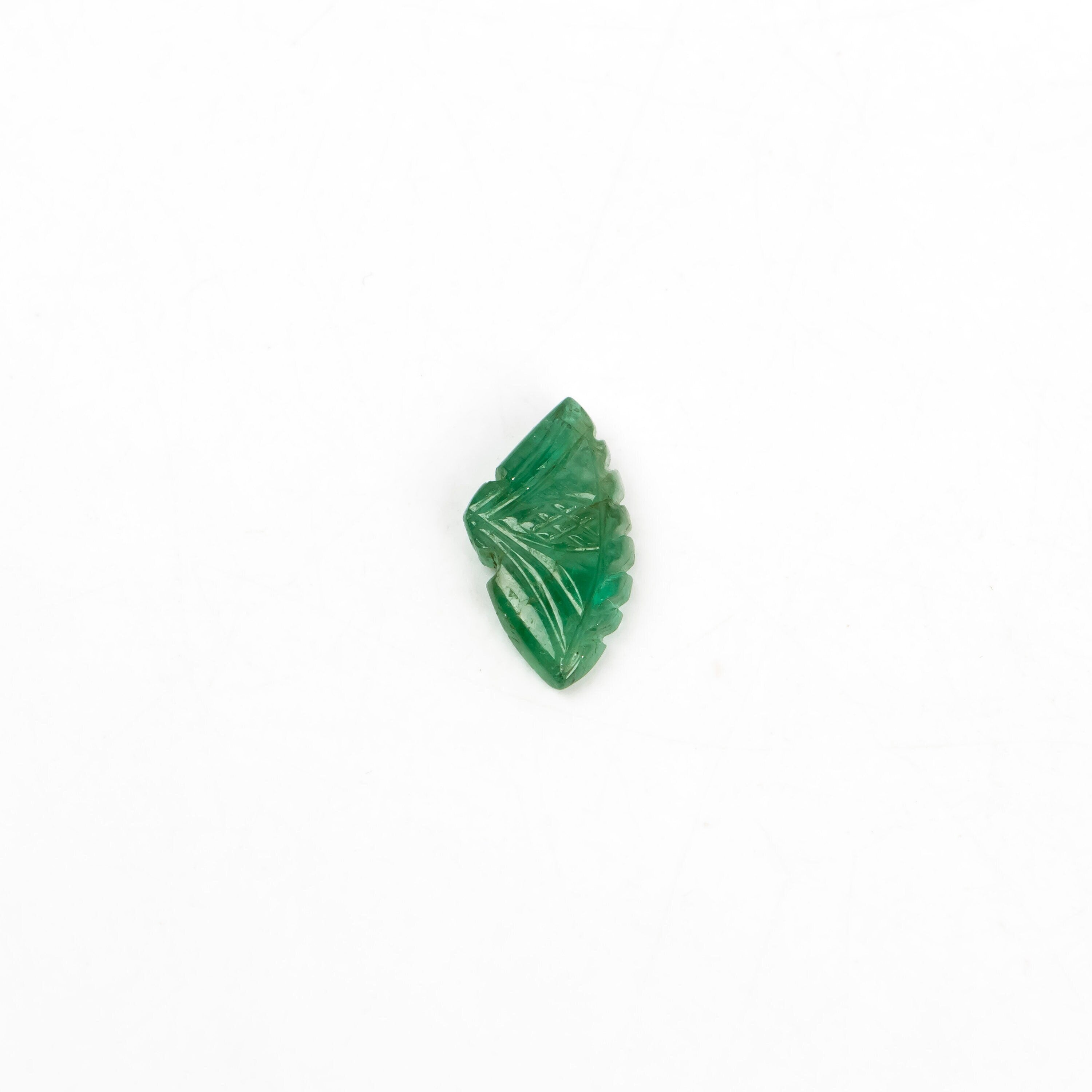 Natural Emerald Fancy Shape Gemstone, Emerald Fancy Carving Loose Gemstone, Emerald Jewelry Making Handmade Carving Gemstone