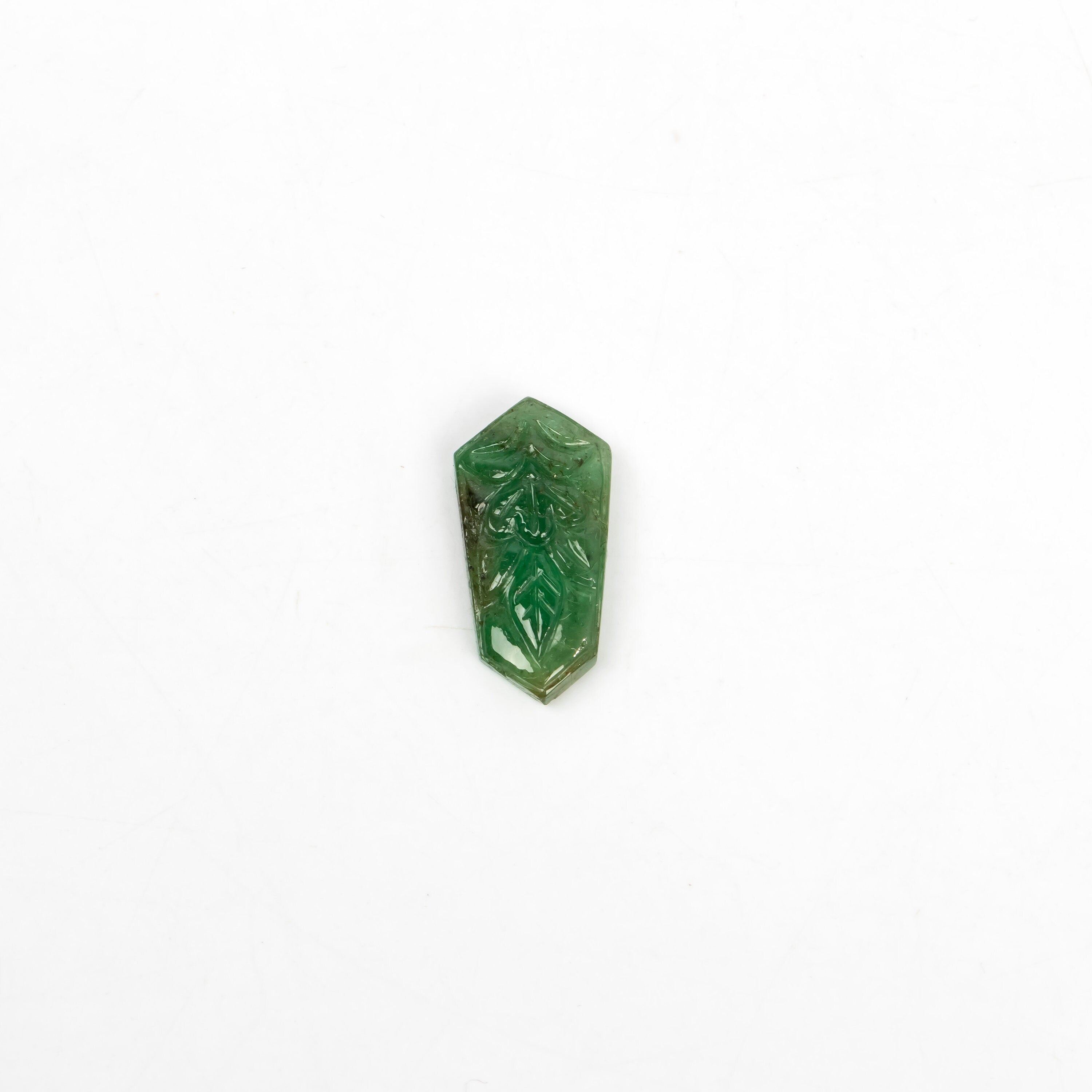 Natural Emerald Fancy Shape Gemstone, Emerald Fancy Carving Loose Gemstone, Emerald Jewelry Making Handmade Carving Gemstone SKU 2282