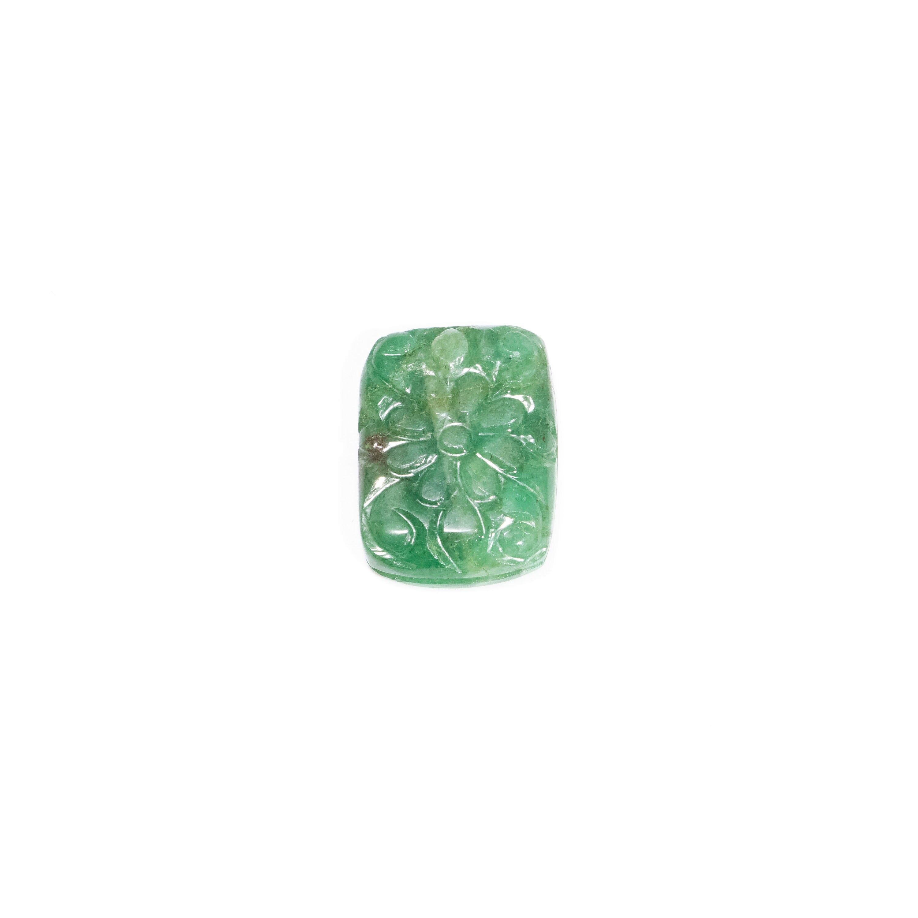 Natural Emerald Fancy Shape Gemstone, Emerald Fancy Carving Loose Gemstone, Emerald Jewelry Making Handmade Carving Gemstone
