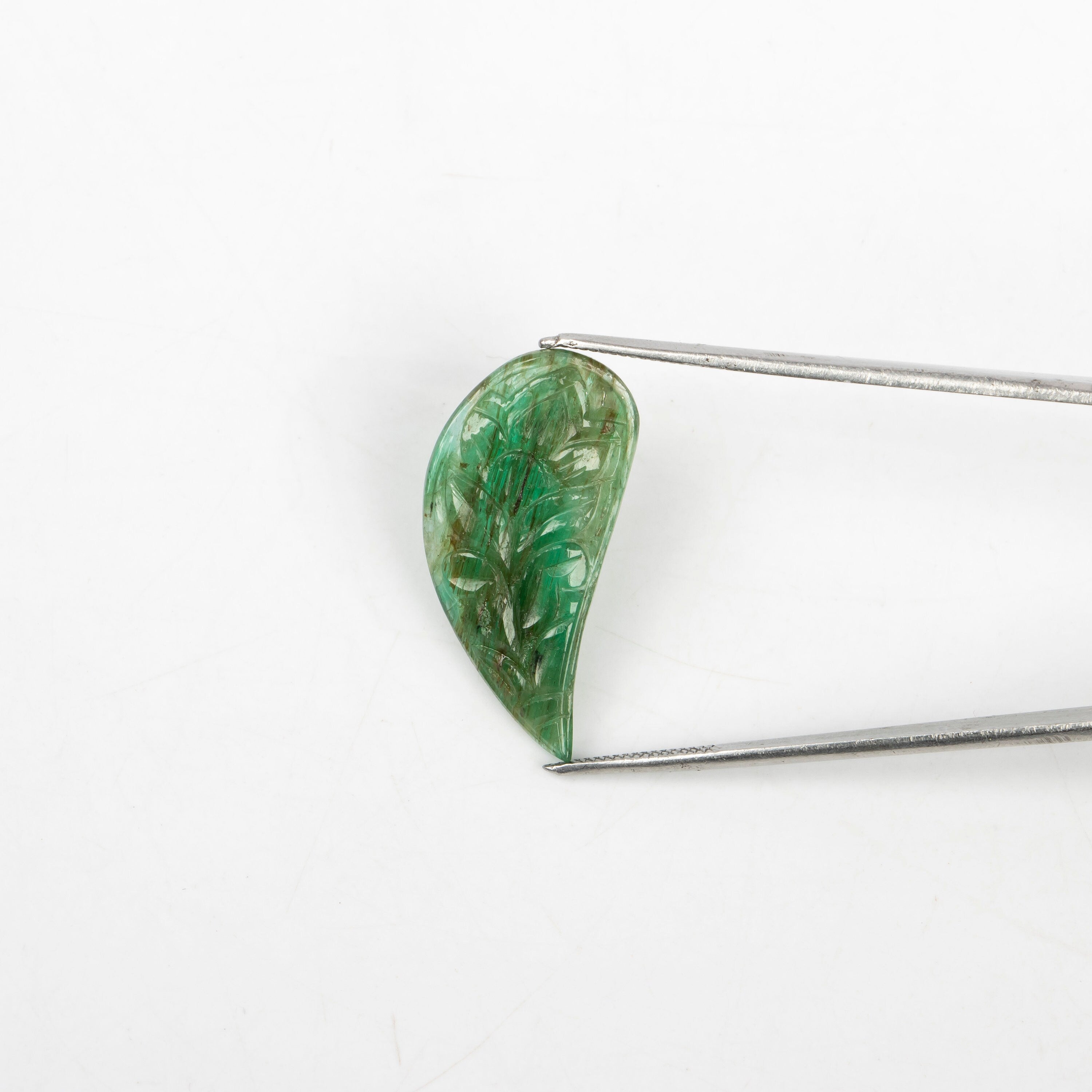 Natural Emerald Fancy Shape Gemstone, Emerald Fancy Carving Loose Gemstone, Emerald Jewelry Making Handmade Carving Gemstone