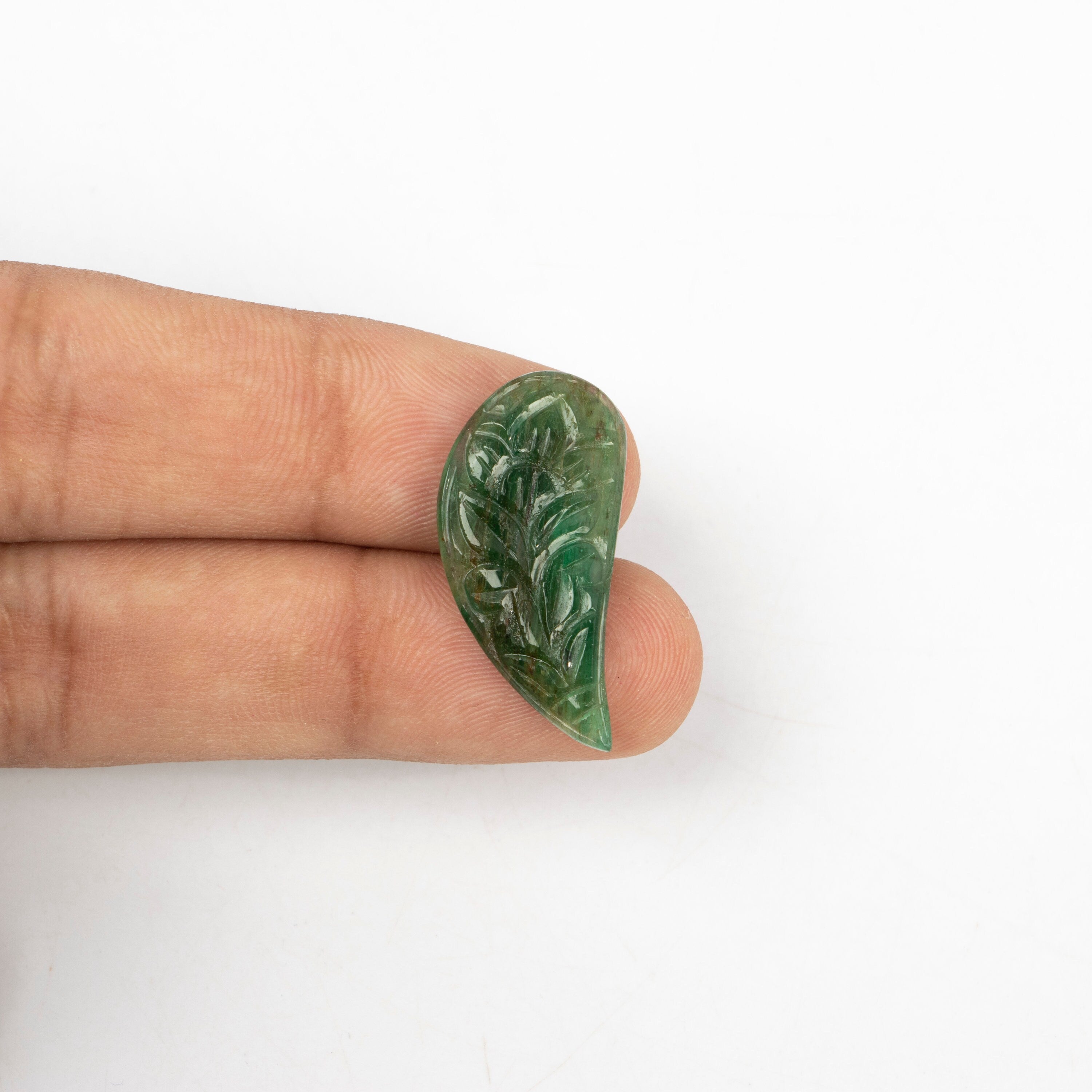 Natural Emerald Fancy Shape Gemstone, Emerald Fancy Carving Loose Gemstone, Emerald Jewelry Making Handmade Carving Gemstone