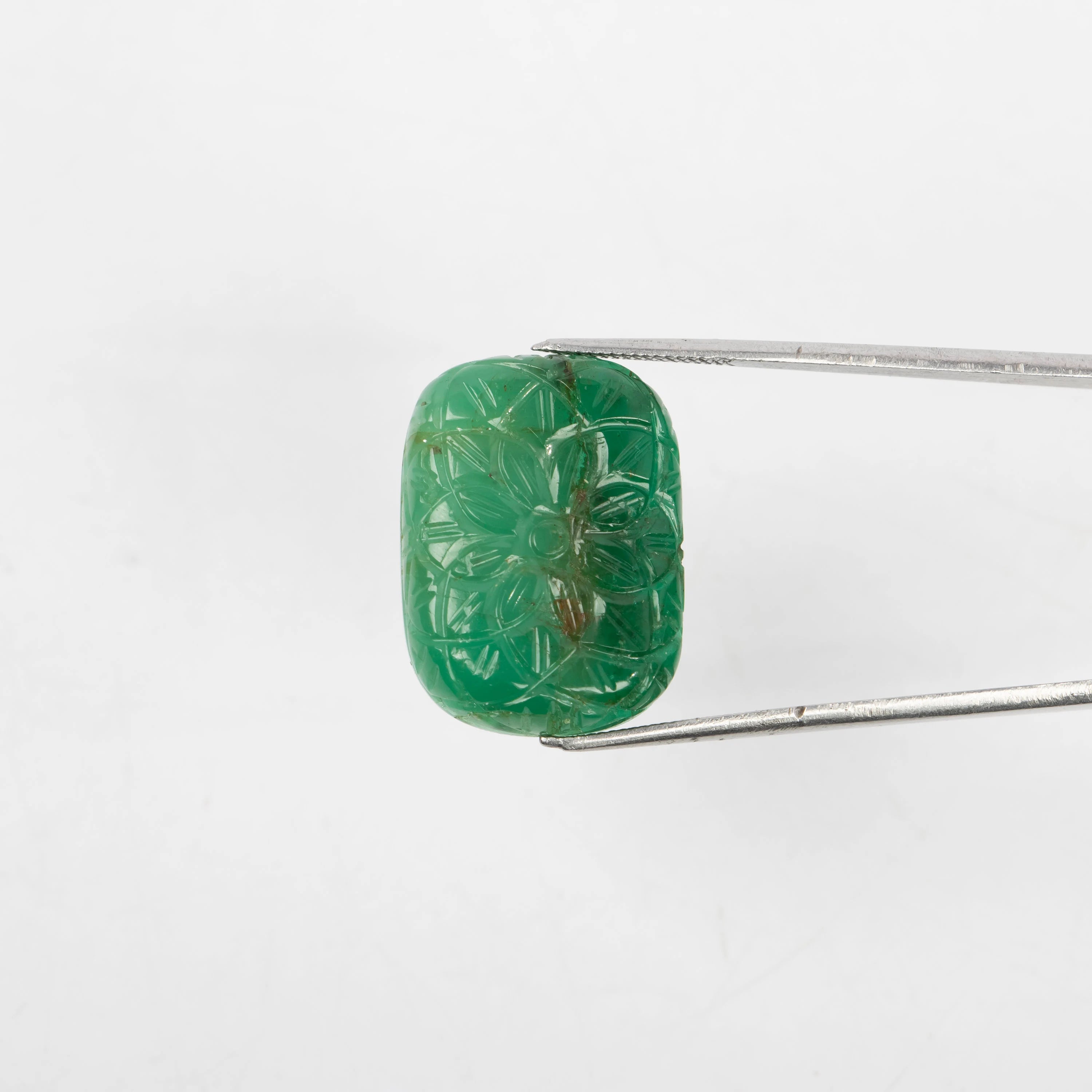 Natural Emerald Fancy Shape Gemstone, Emerald Fancy Carving Loose Gemstone, Emerald Jewelry Making Handmade Carving Gemstone