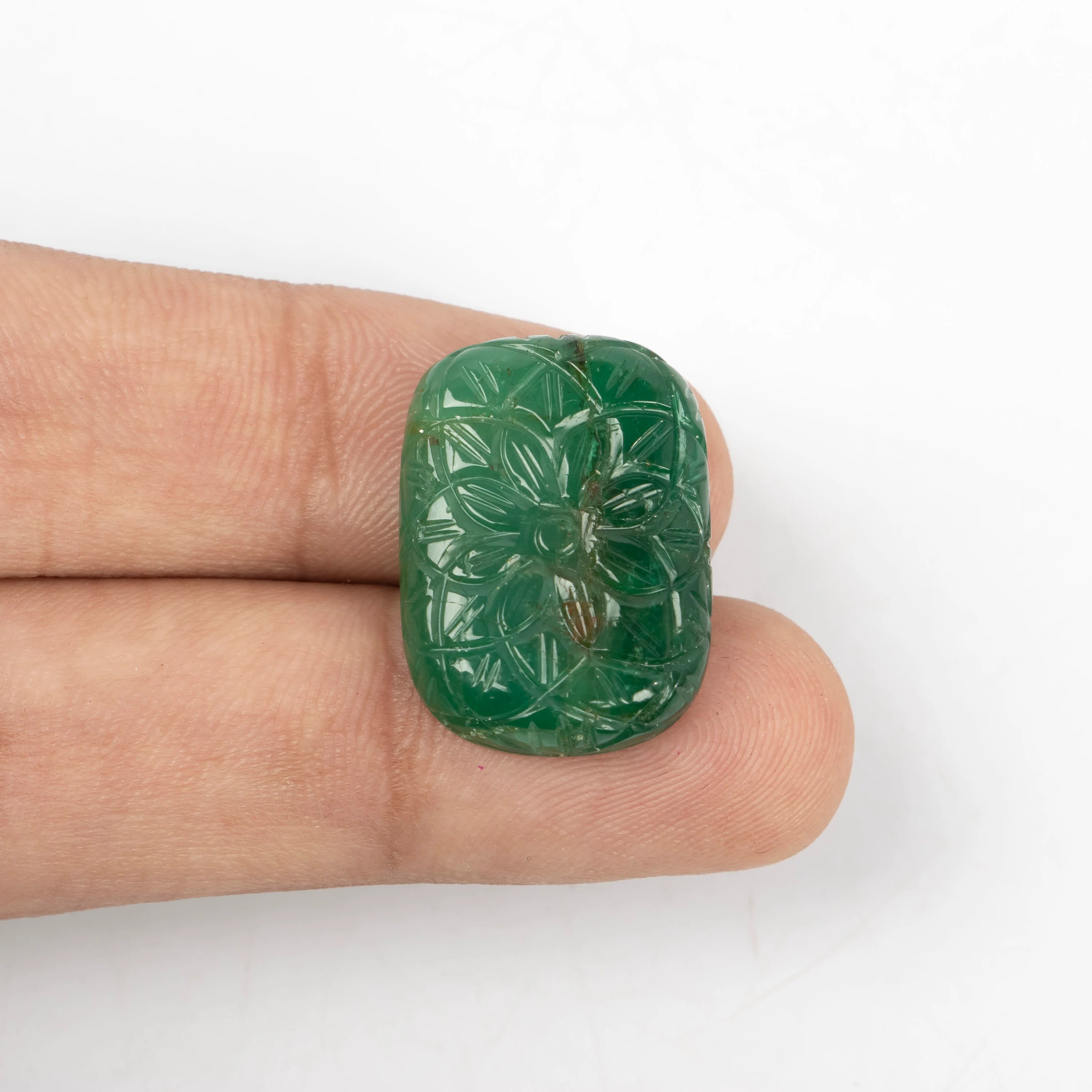 Natural Emerald Fancy Shape Gemstone, Emerald Fancy Carving Loose Gemstone, Emerald Jewelry Making Handmade Carving Gemstone