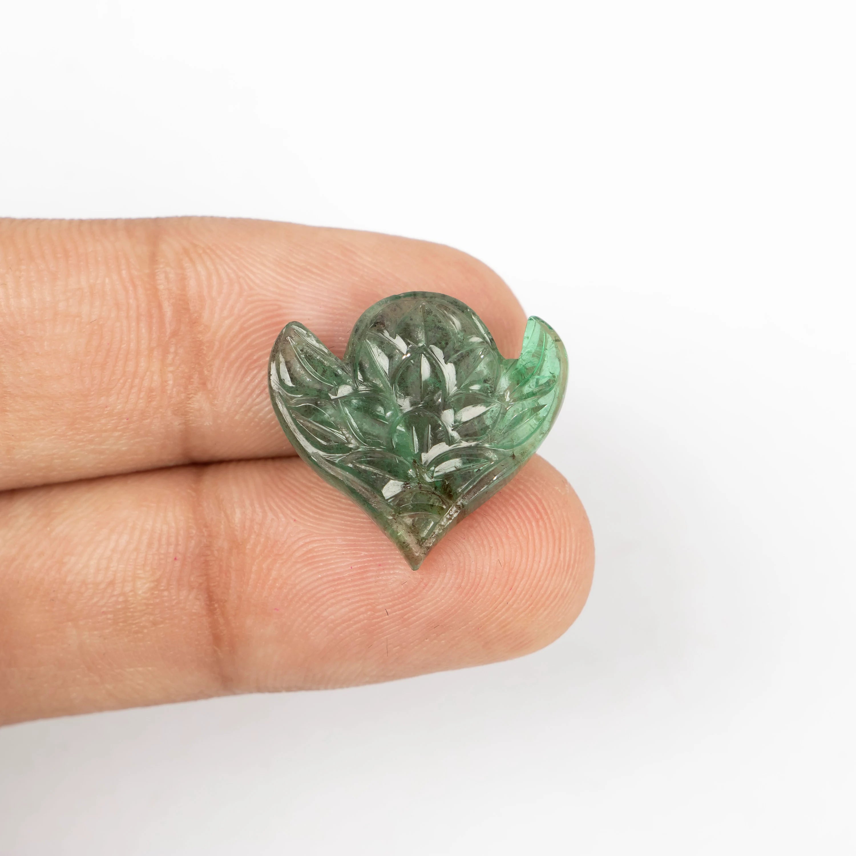 Natural Emerald Fancy Shape Gemstone, Emerald Fancy Carving Loose Gemstone, Emerald Jewelry Making Handmade Carving Gemstone