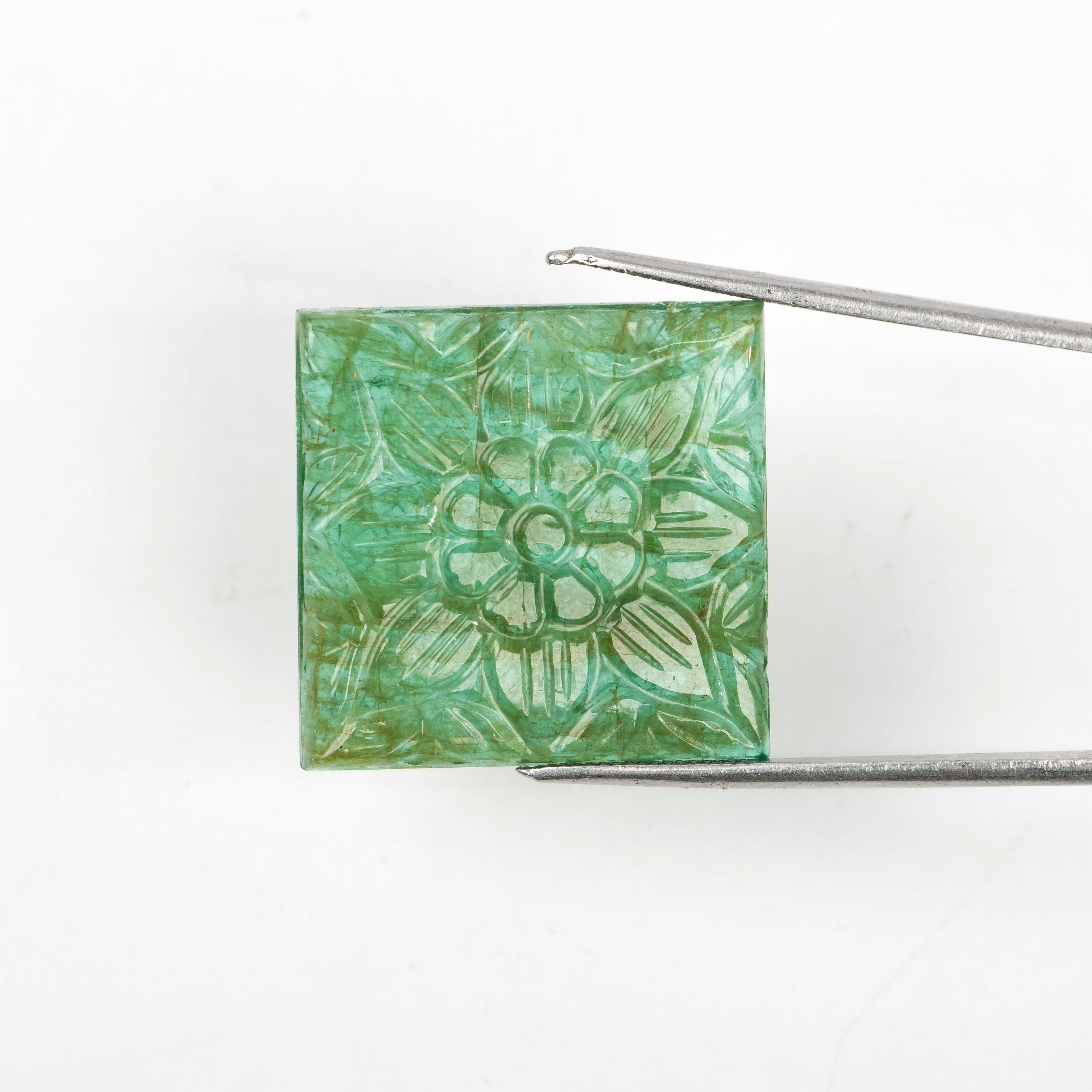 Natural Emerald Fancy Shape Gemstone, Emerald Fancy Carving Loose Gemstone, Emerald Jewelry Making Handmade Carving Gemstone