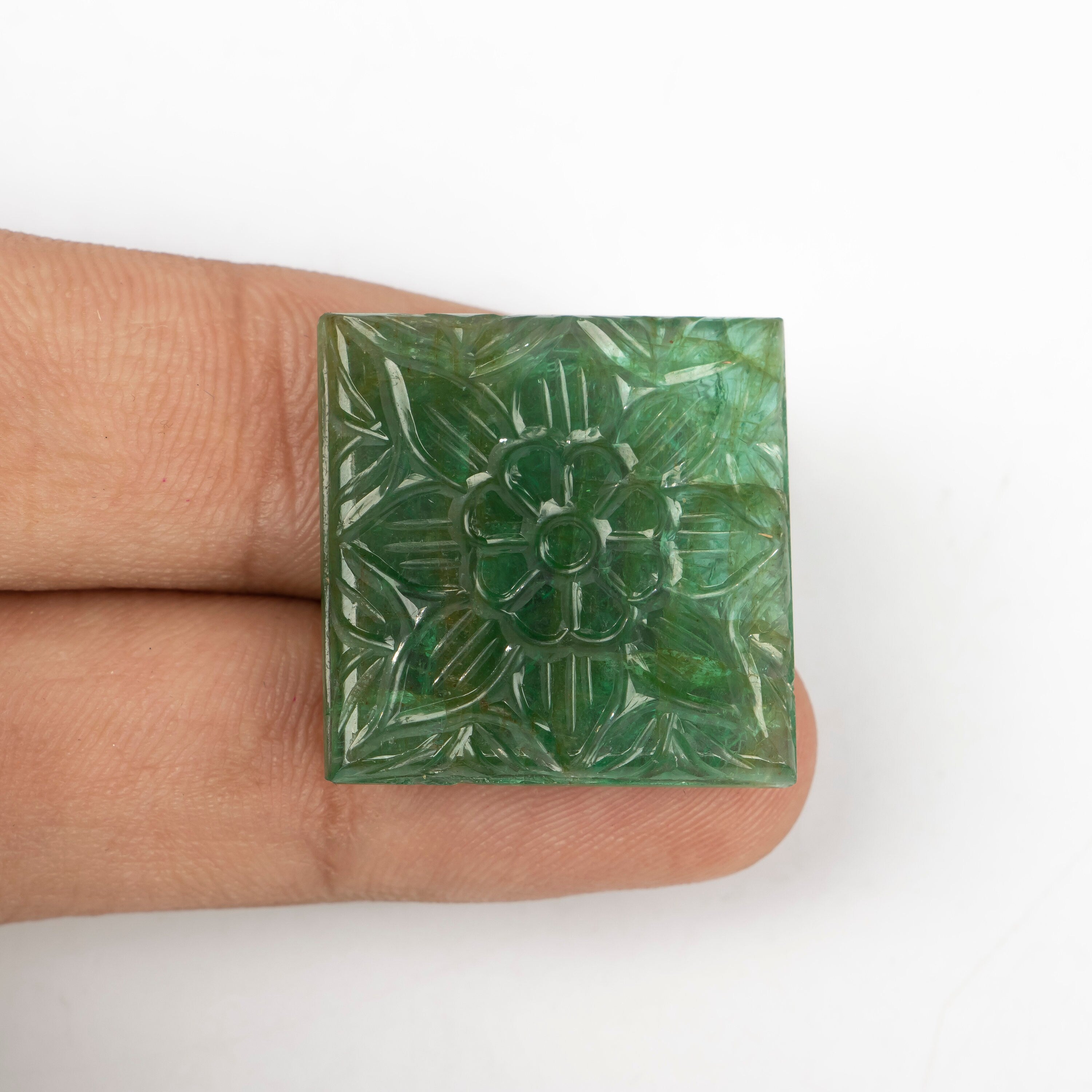 Natural Emerald Fancy Shape Gemstone, Emerald Fancy Carving Loose Gemstone, Emerald Jewelry Making Handmade Carving Gemstone