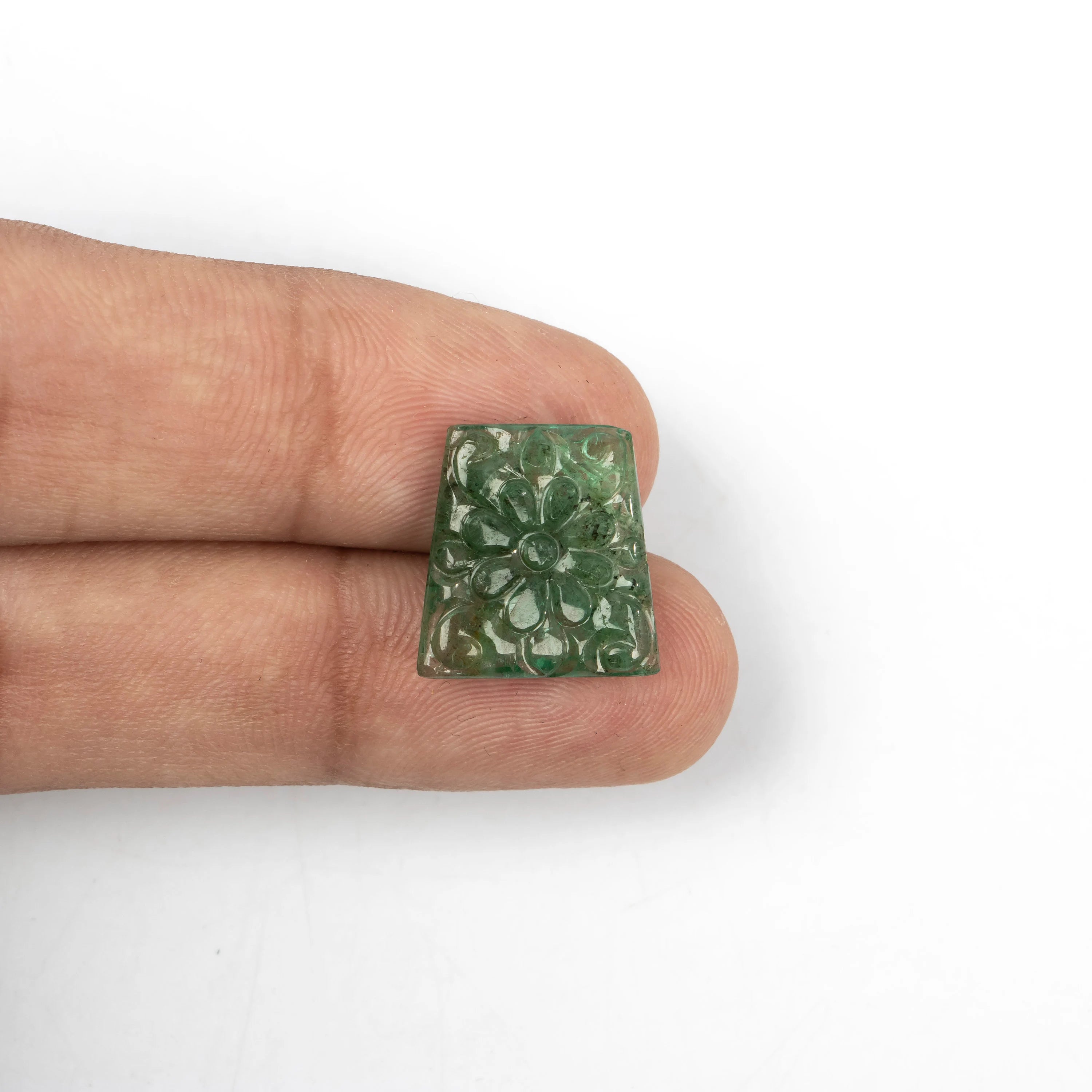 Natural Emerald Fancy Shape Gemstone, Emerald Fancy Carving Loose Gemstone, Emerald Jewelry Making Handmade Carving Gemstone