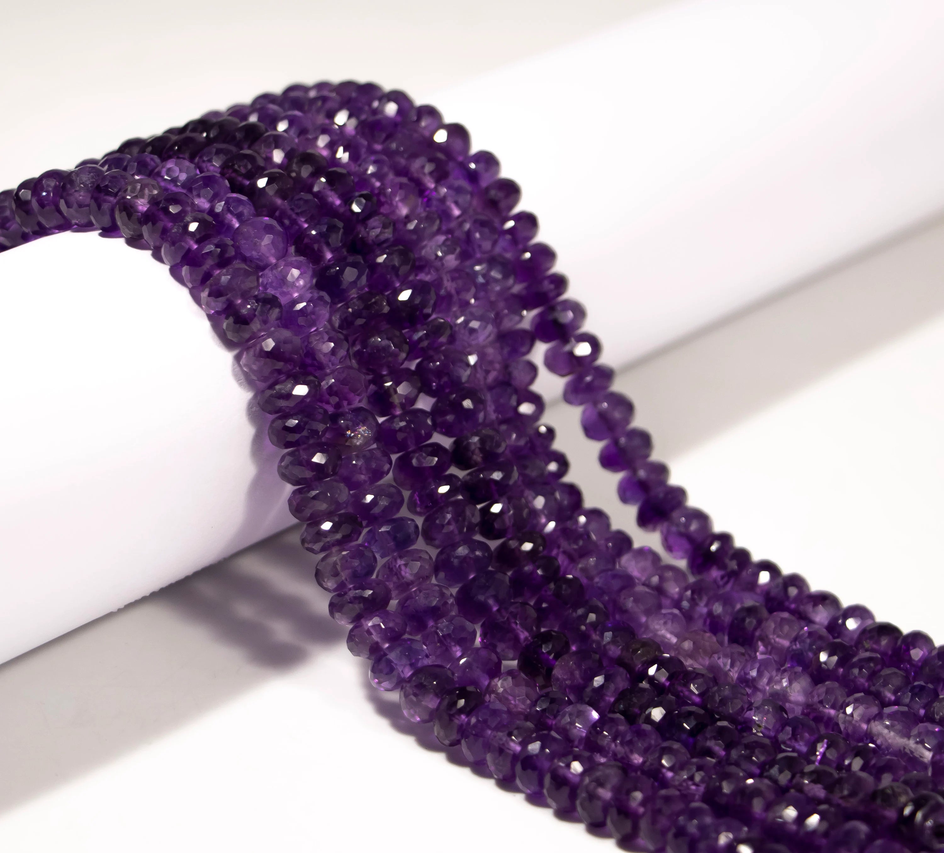 AA Quality Pink Amethyst Faceted Rondelle Beads, Natural Amethyst Gemstone, Unique Beads Supplier, SKU2328
