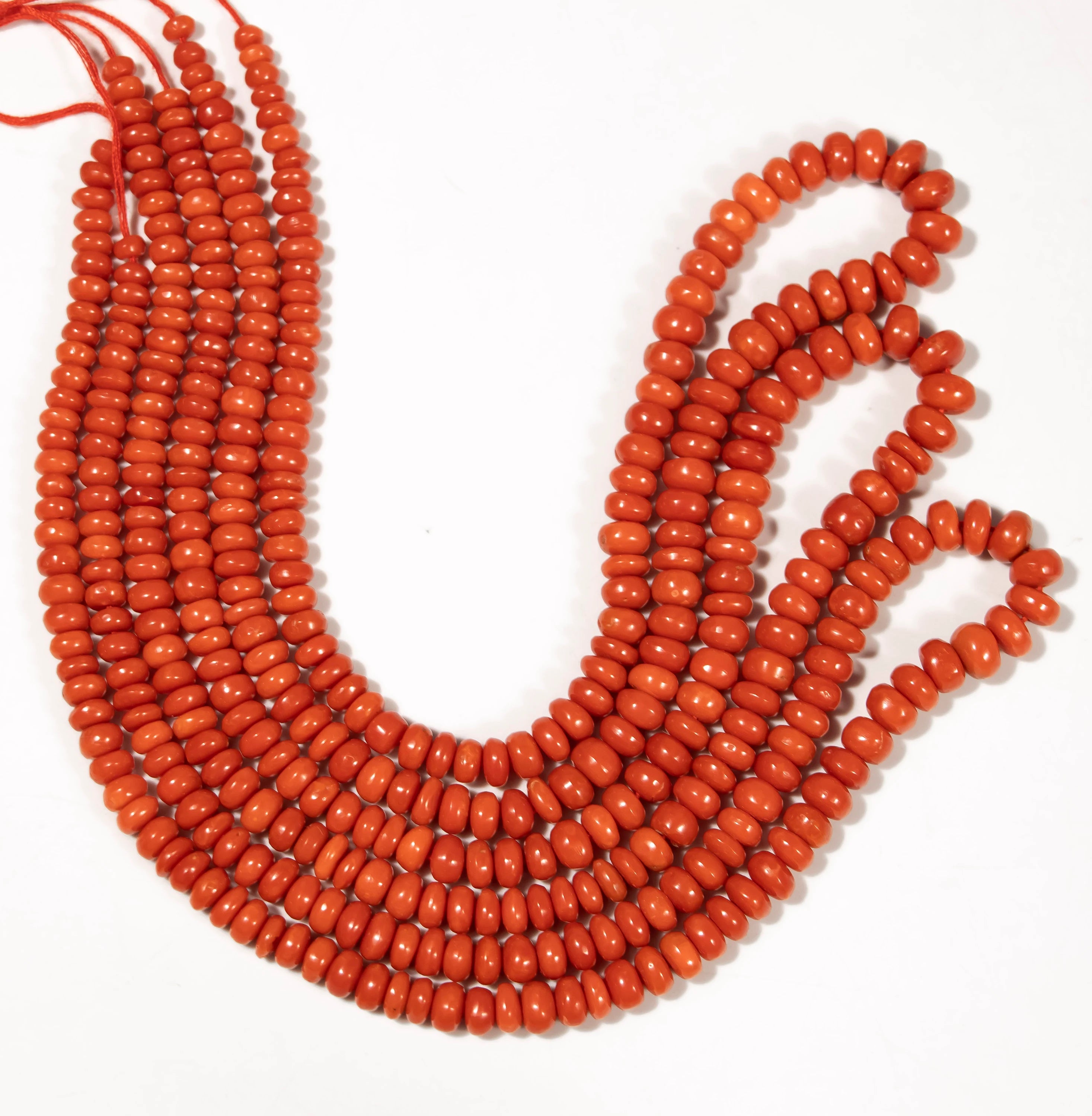 Natural Coral Smooth Rondelle Gemstone Beads, Unique Gemstone Beads, SKU2318