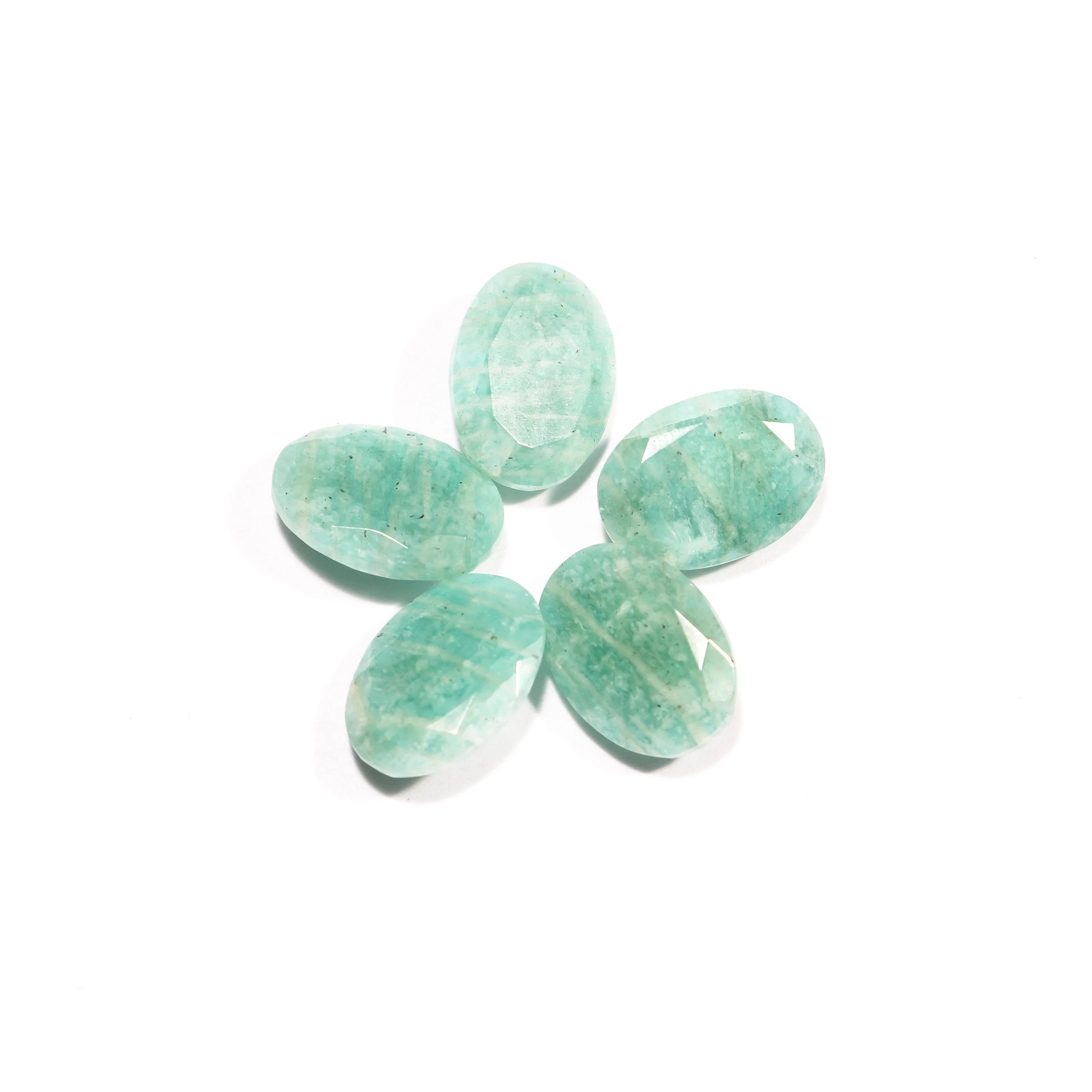 Amazonite Faceted Oval Shape Cabochon, Natural Amazonite Loose Gemstone, SKU2361