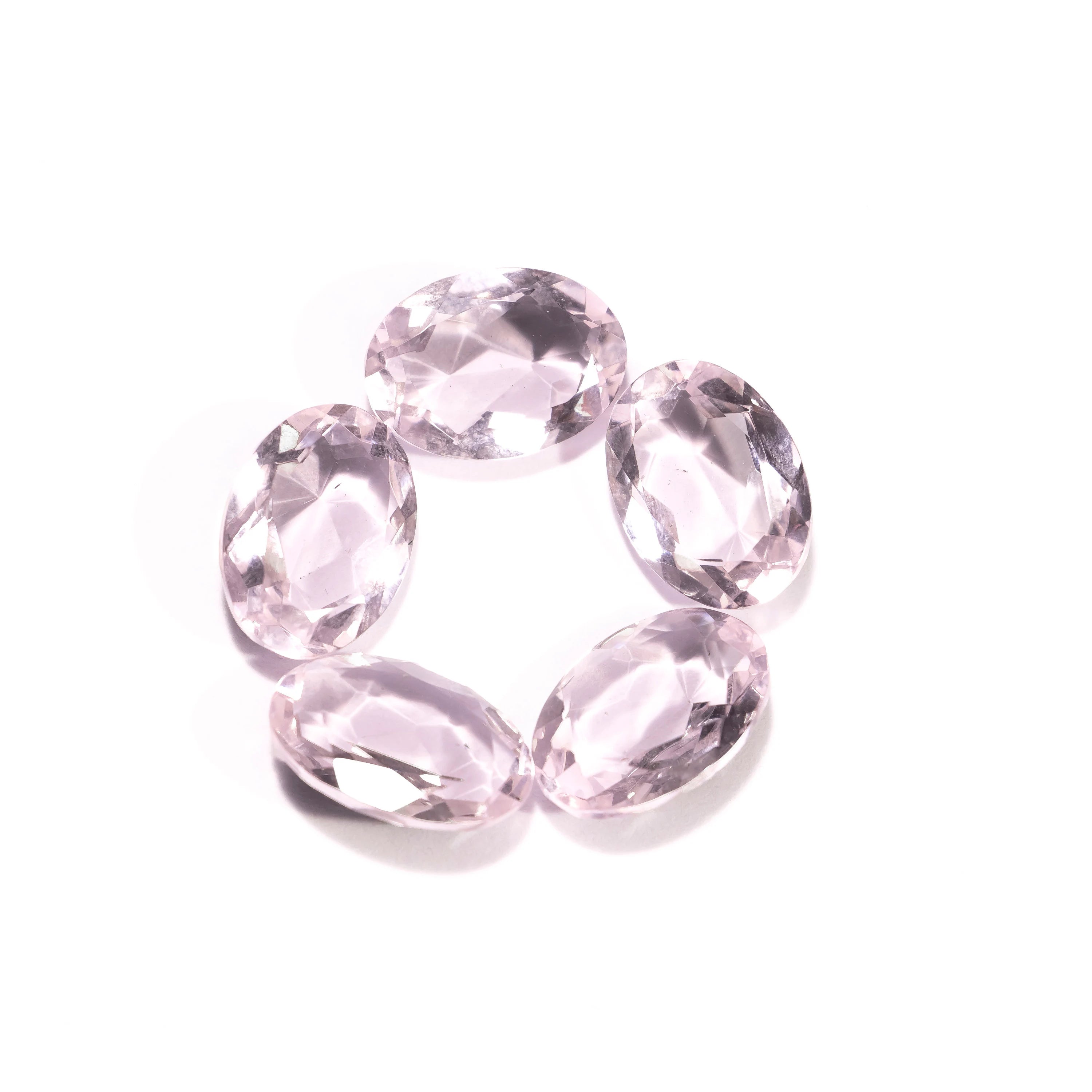 5 Pieces Lot Rose Quartz Faceted Oval Shape Calibrated Cabochon, 13x18 mm Ring Oval Gemstone, SKU2365