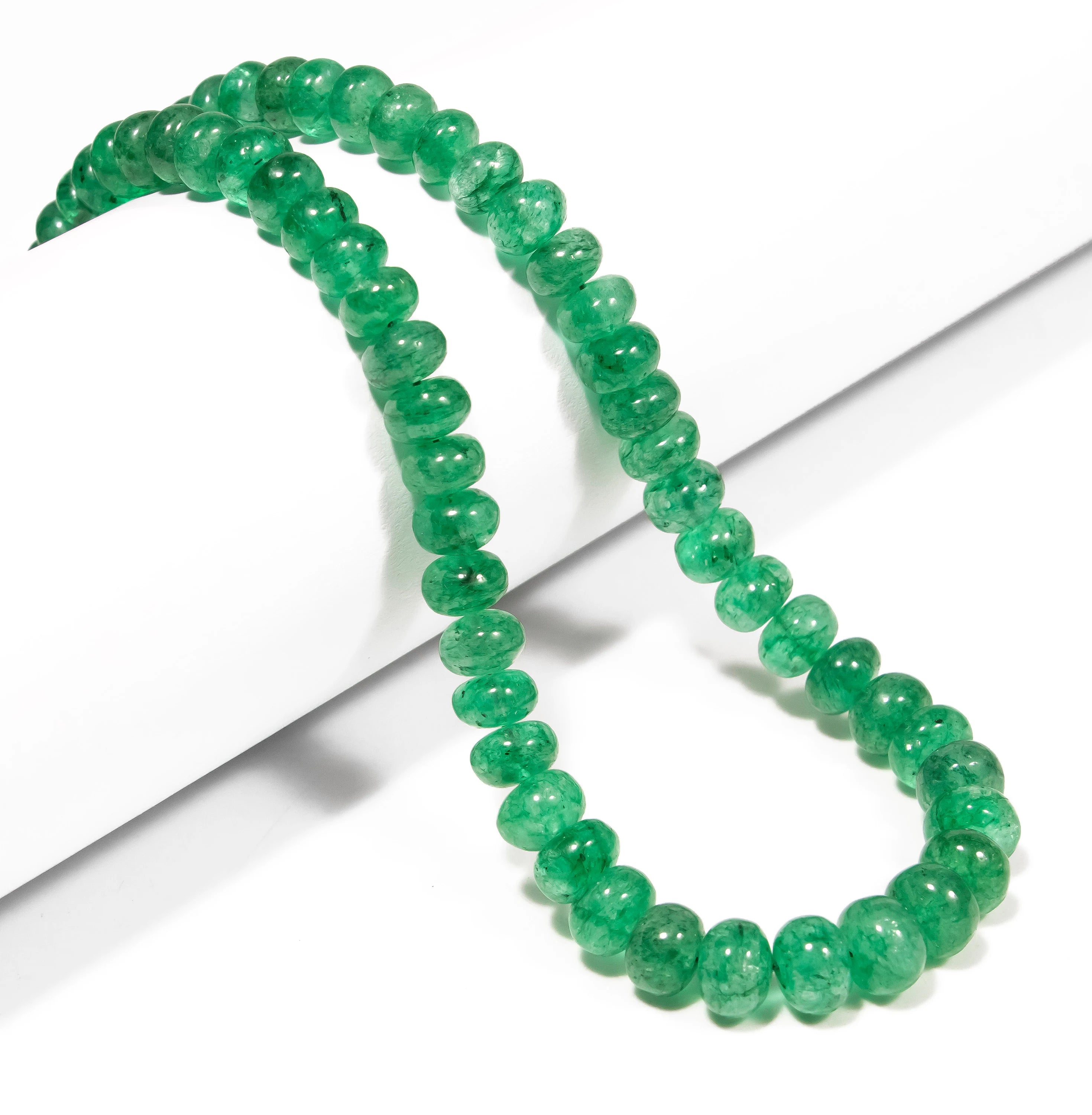 Strawberry Quartz Smooth Rondelle Beads Necklace, Natural Quartz Gemstone Beads, SKU2333