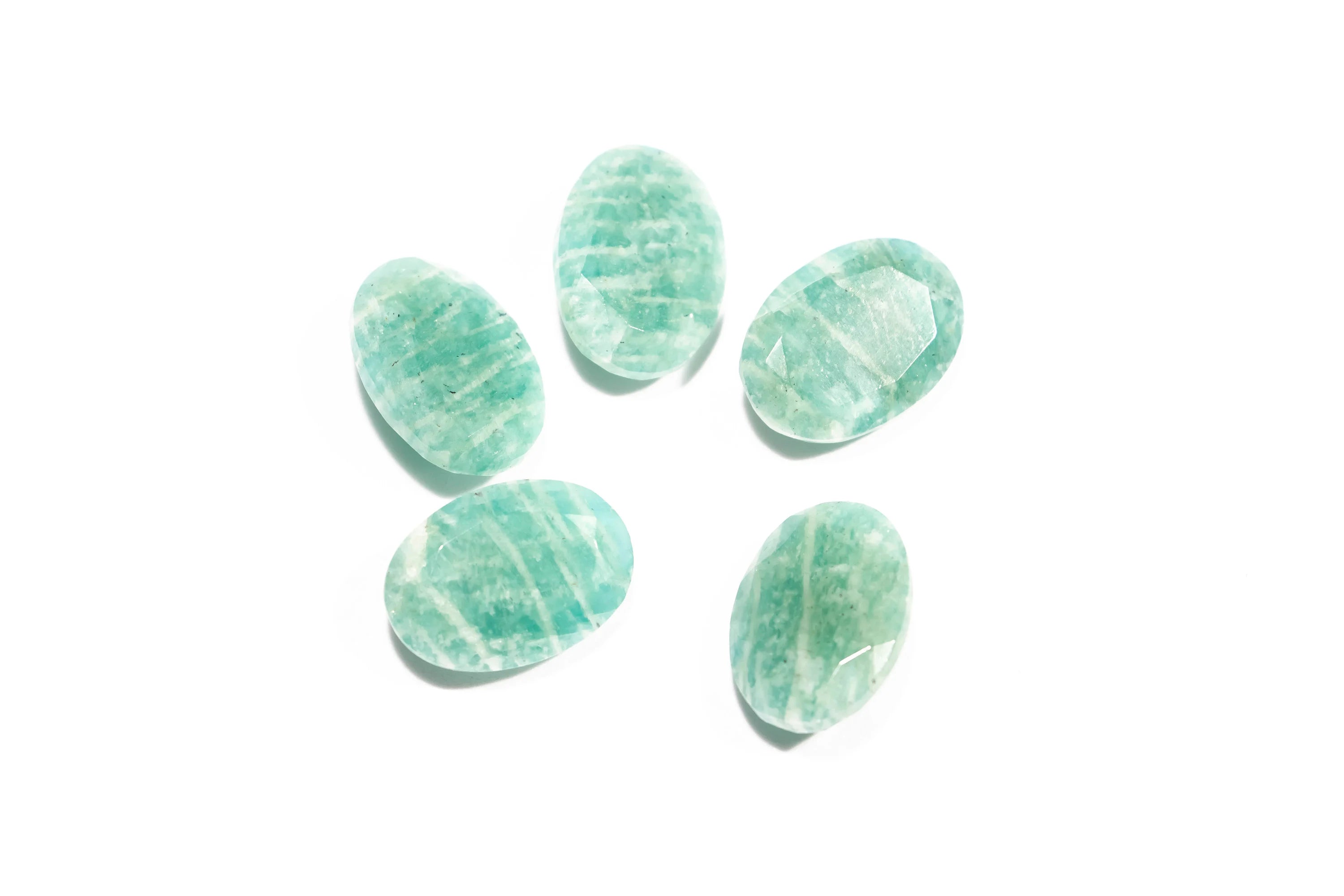 Amazonite Faceted Oval Shape Cabochon, Natural Amazonite Loose Gemstone, SKU2361