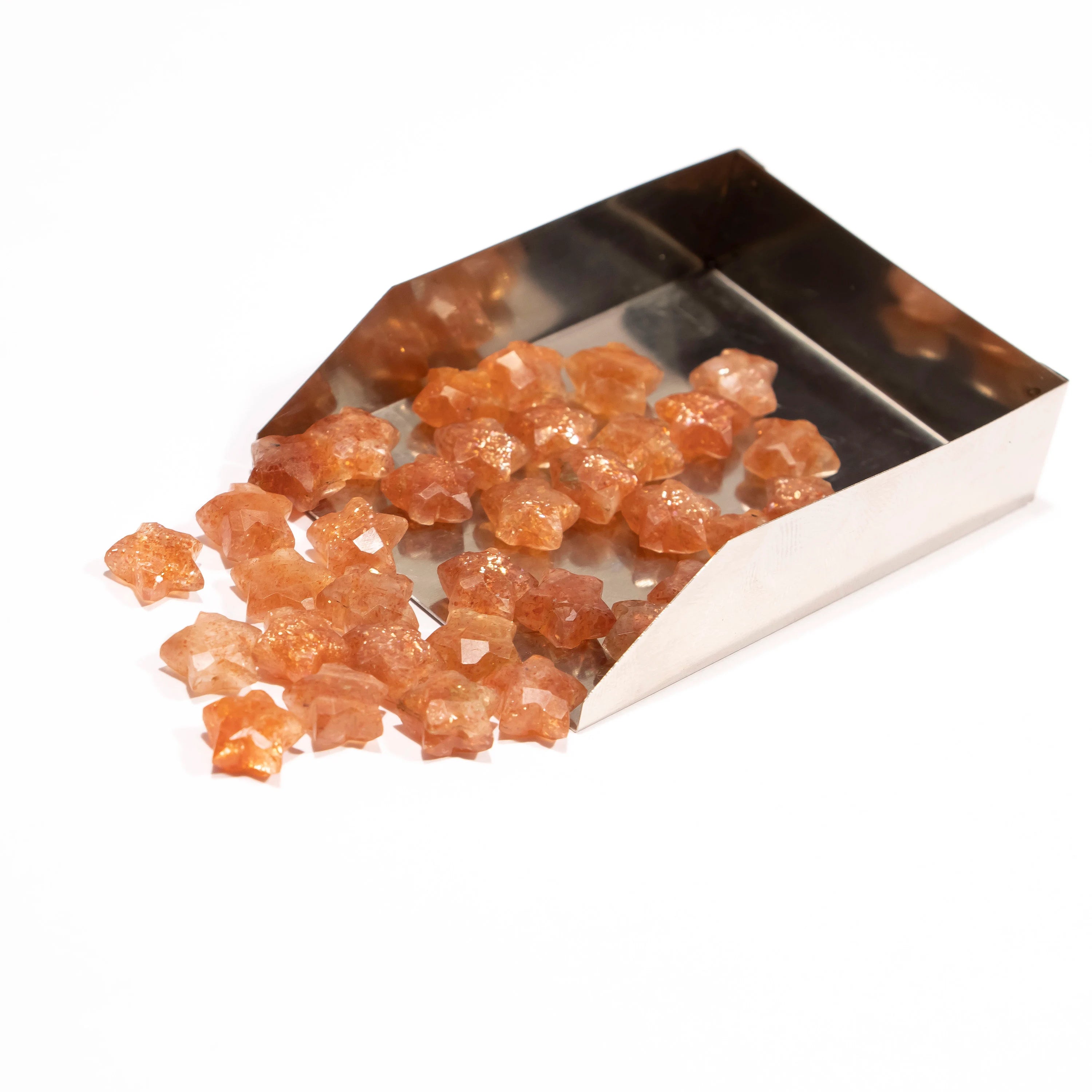 AA Quality Sunstone Faceted Star Gemstone, Sunstone Jewelry Making Gemstone, SKU2395