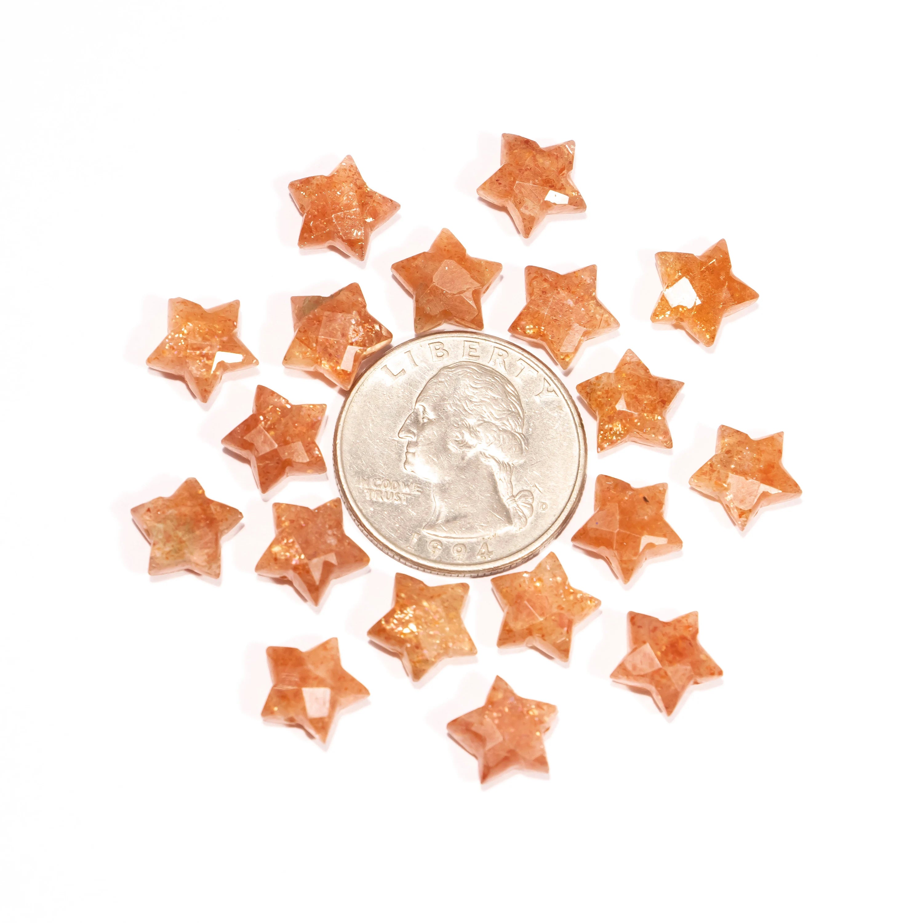 AA Quality Sunstone Faceted Star Gemstone, Sunstone Jewelry Making Gemstone, SKU2395