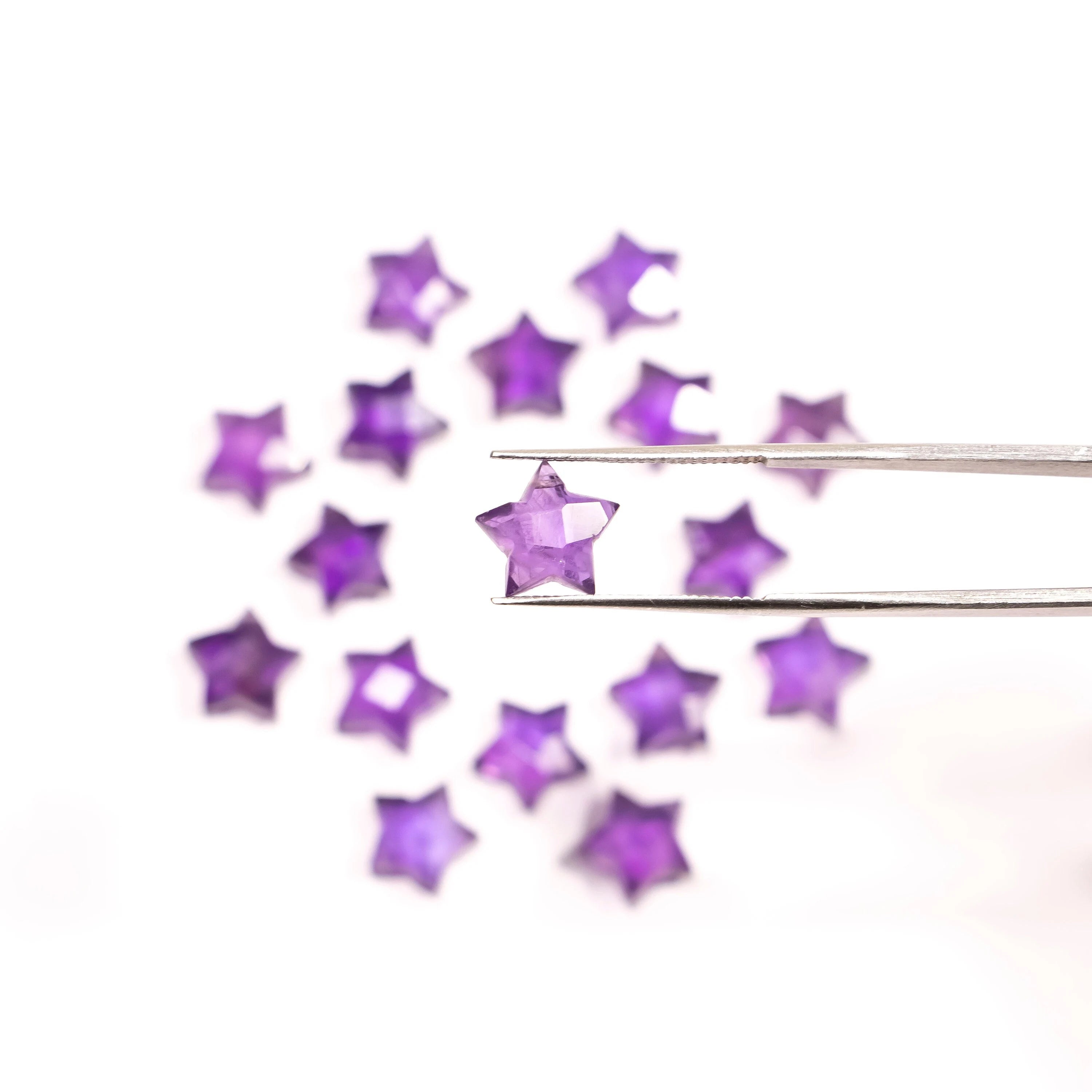 AA Quality Amethyst Faceted Star Gemstone, Amethyst Star stone, SKU2393